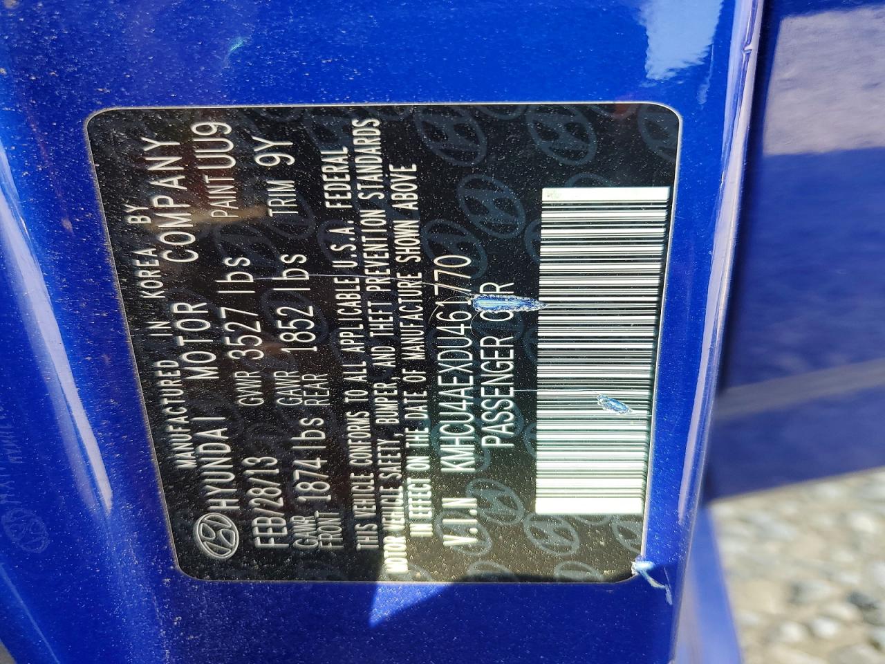 2013 Hyundai Accent Gls Blue vin: KMHCU4AEXDU461770