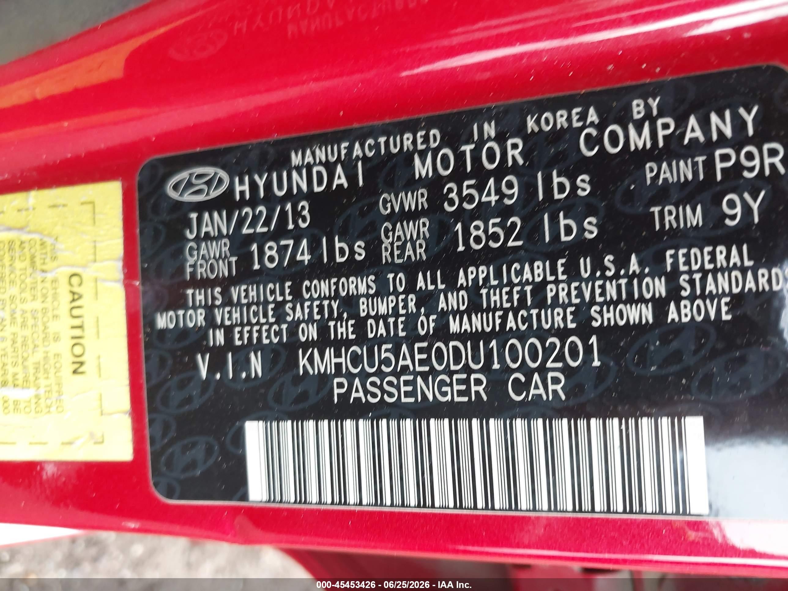 2013 Hyundai Accent Se Red vin: KMHCU5AE0DU100201