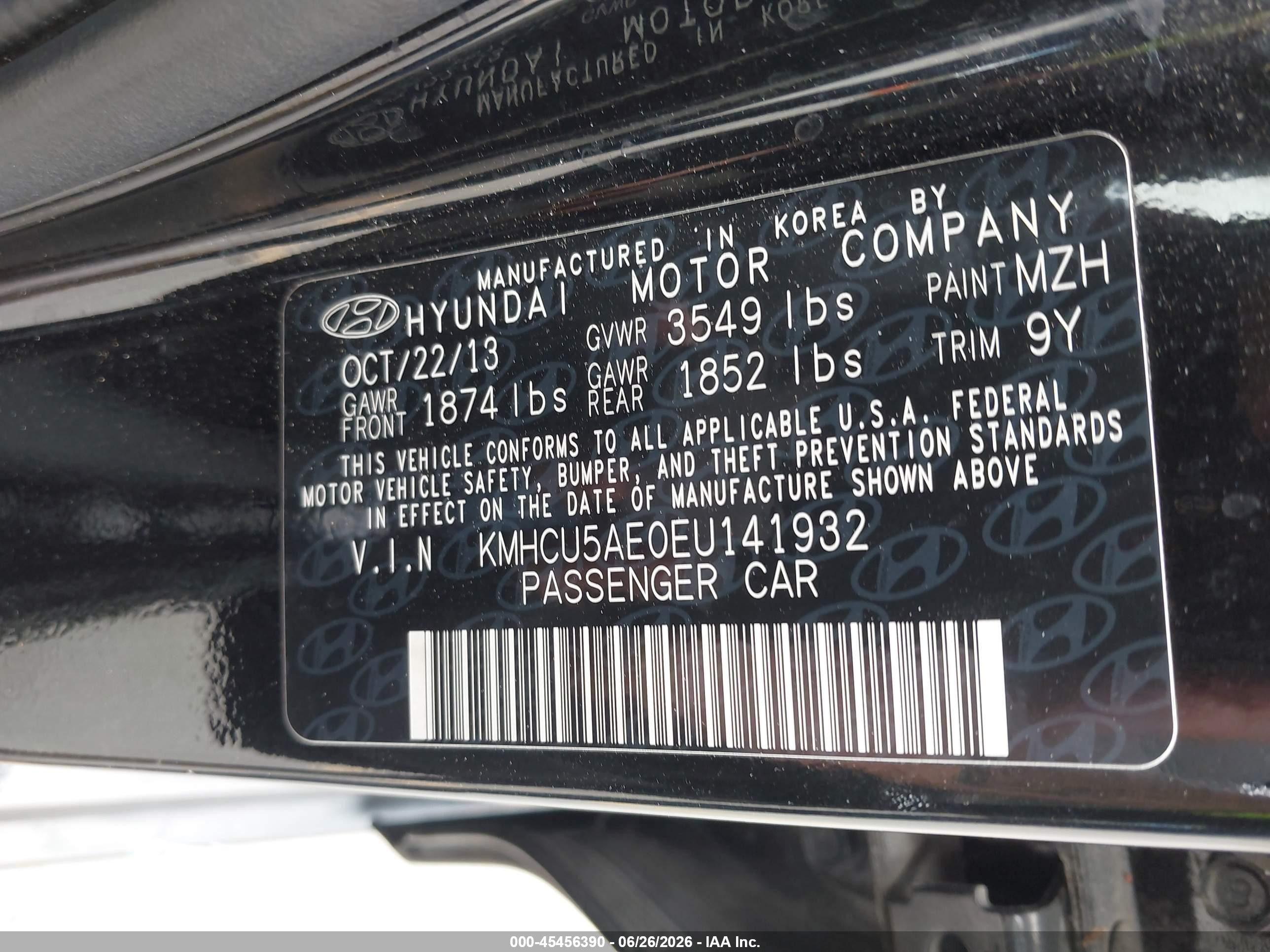 2014 Hyundai Accent Se Black vin: KMHCU5AE0EU141932