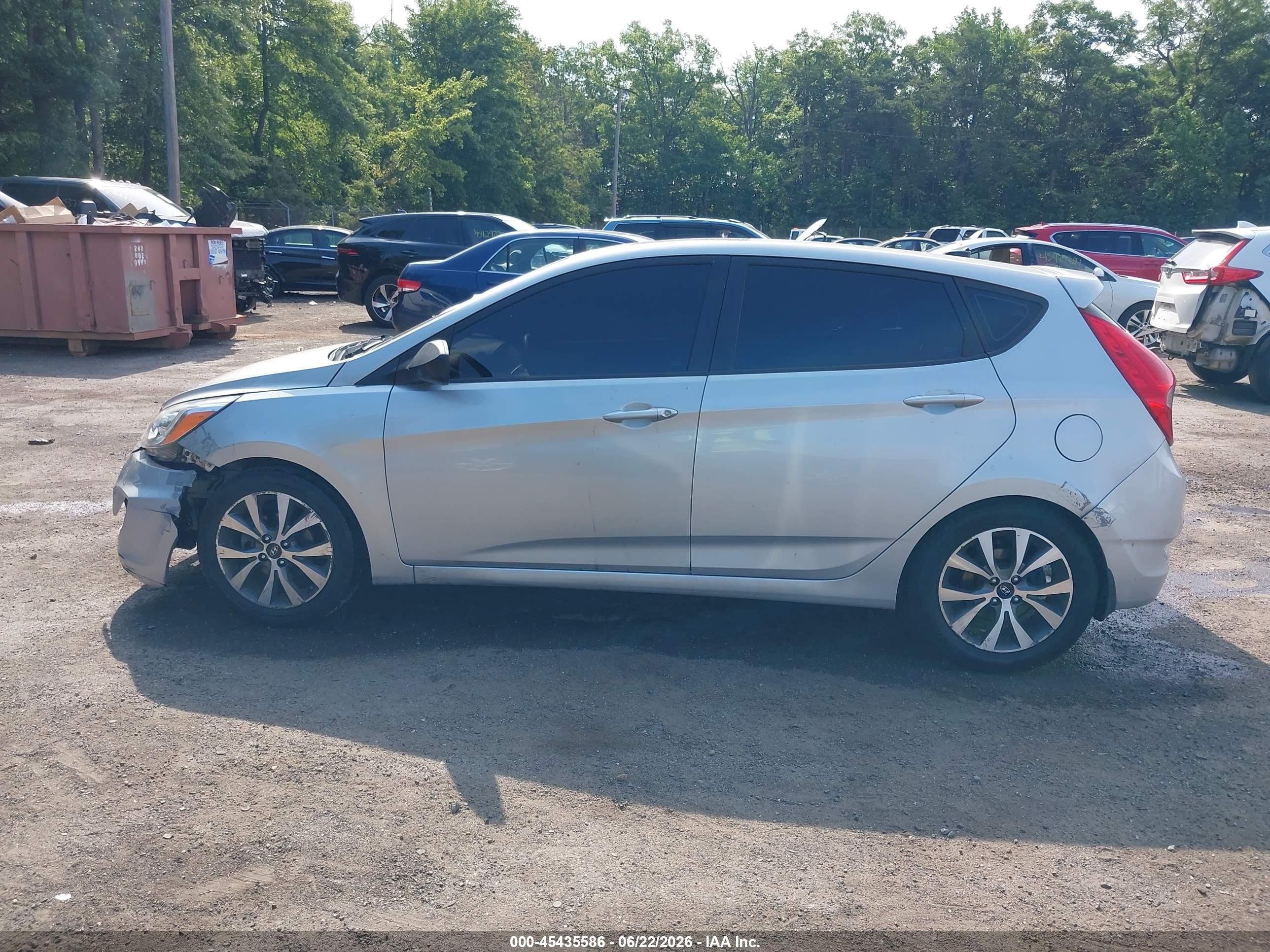 2015 Hyundai Accent Sport Silver vin: KMHCU5AE0FU220180