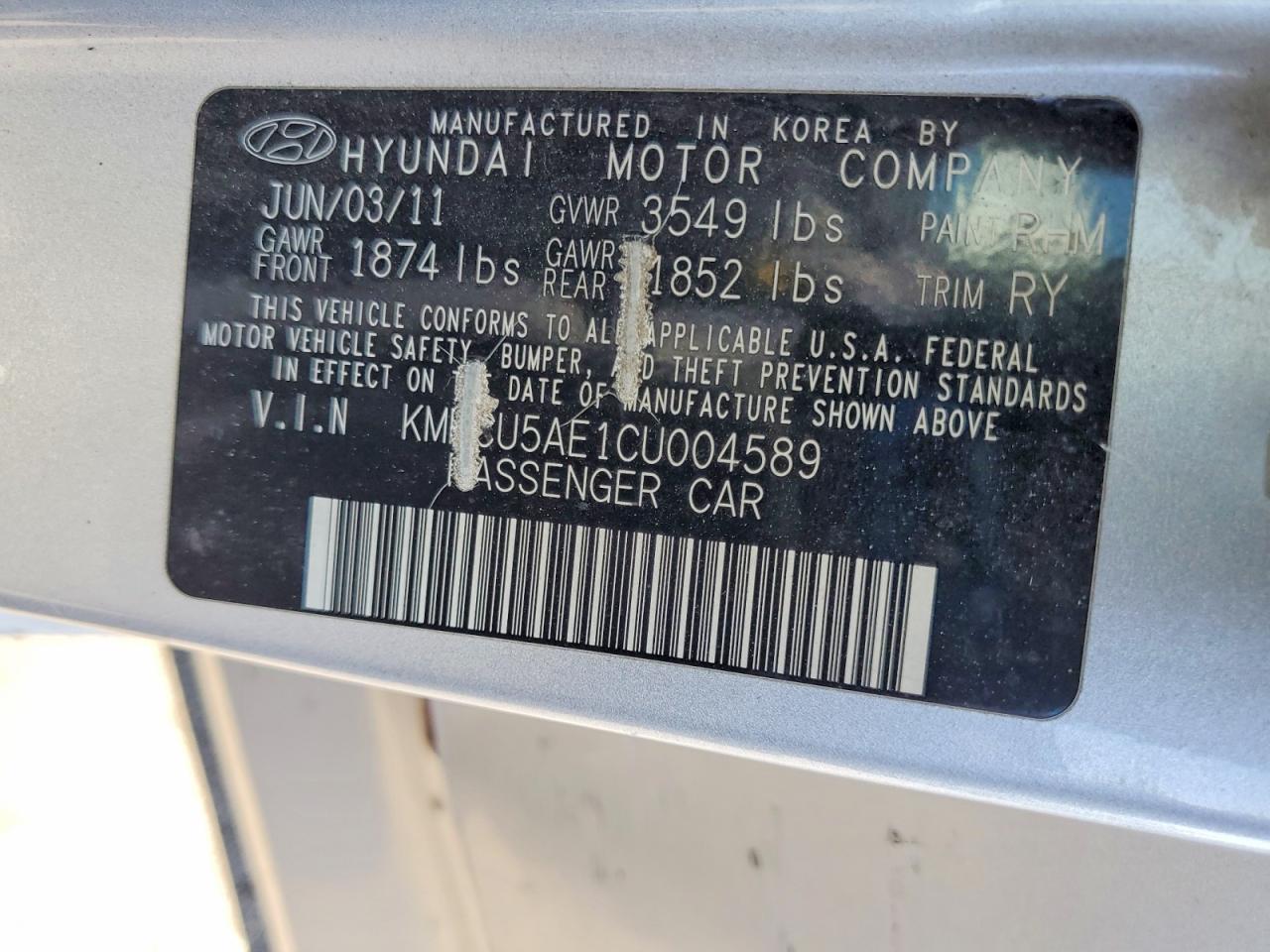 2012 Hyundai Accent Se Silver vin: KMHCU5AE1CU004589
