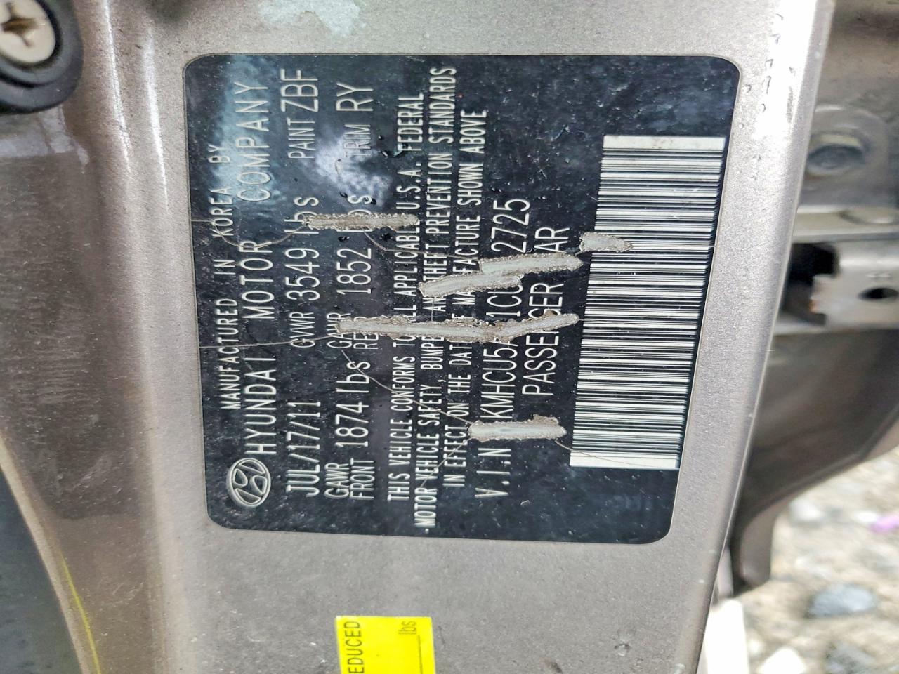2012 Hyundai Accent Se Gold vin: KMHCU5AE1CU012725