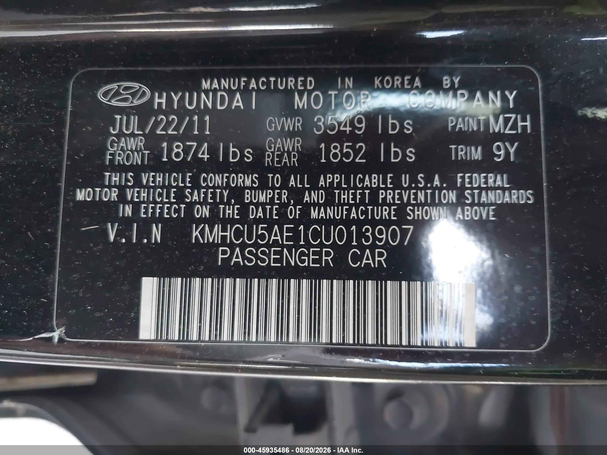 2012 Hyundai Accent Se Black vin: KMHCU5AE1CU013907
