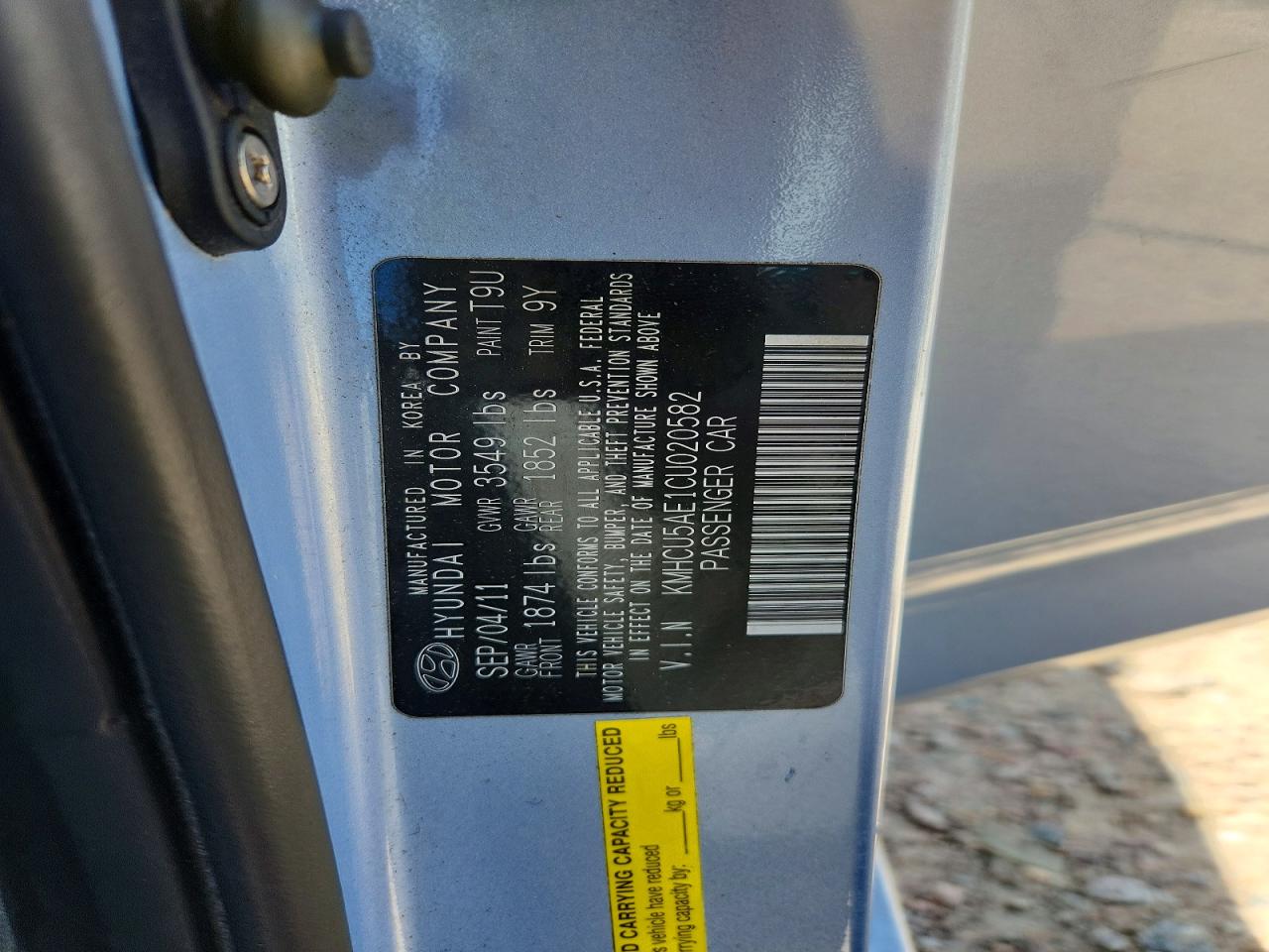 2012 Hyundai Accent Se Blue vin: KMHCU5AE1CU020582