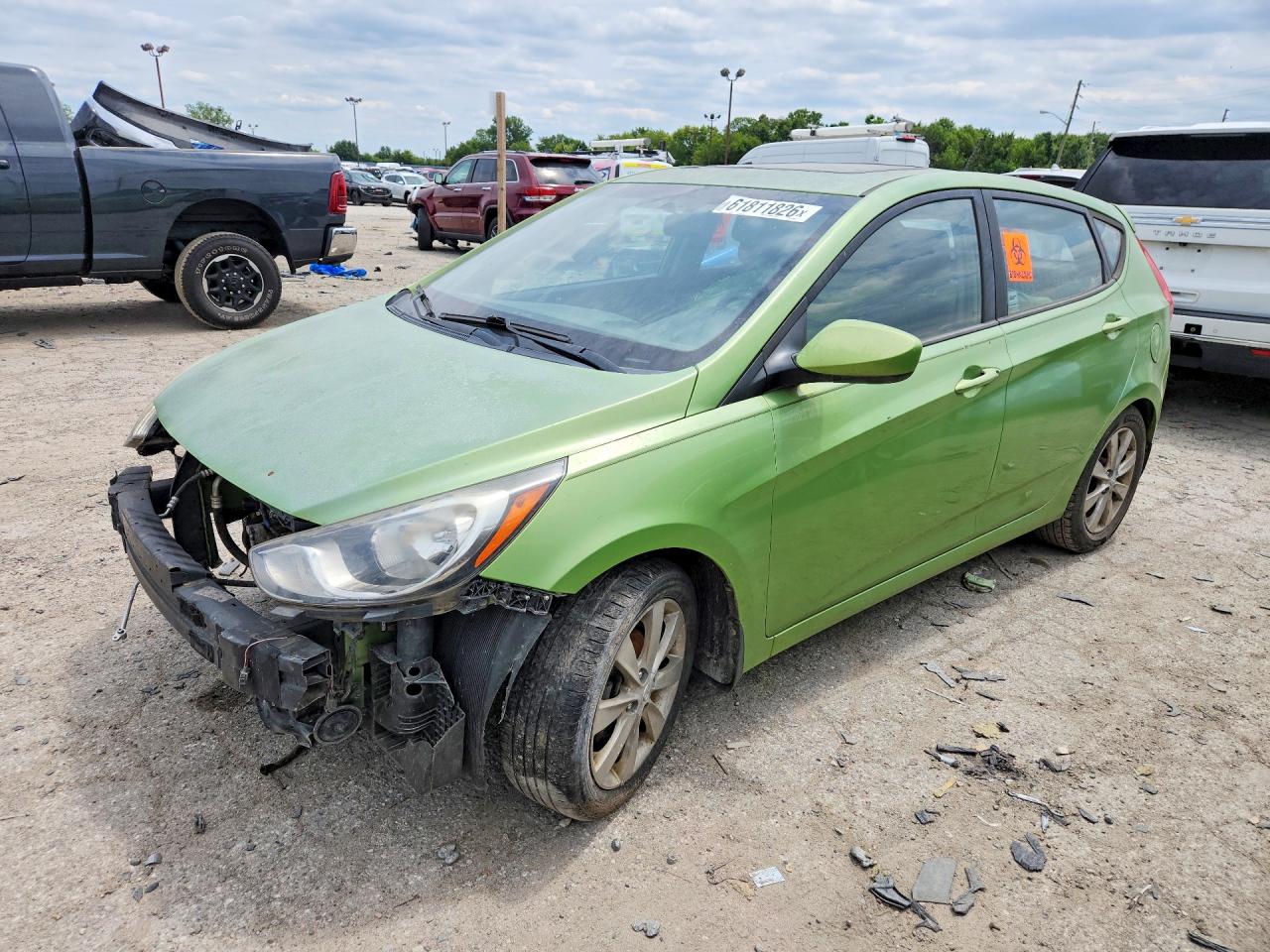 2012 Hyundai Accent Se Green vin: KMHCU5AE1CU023451