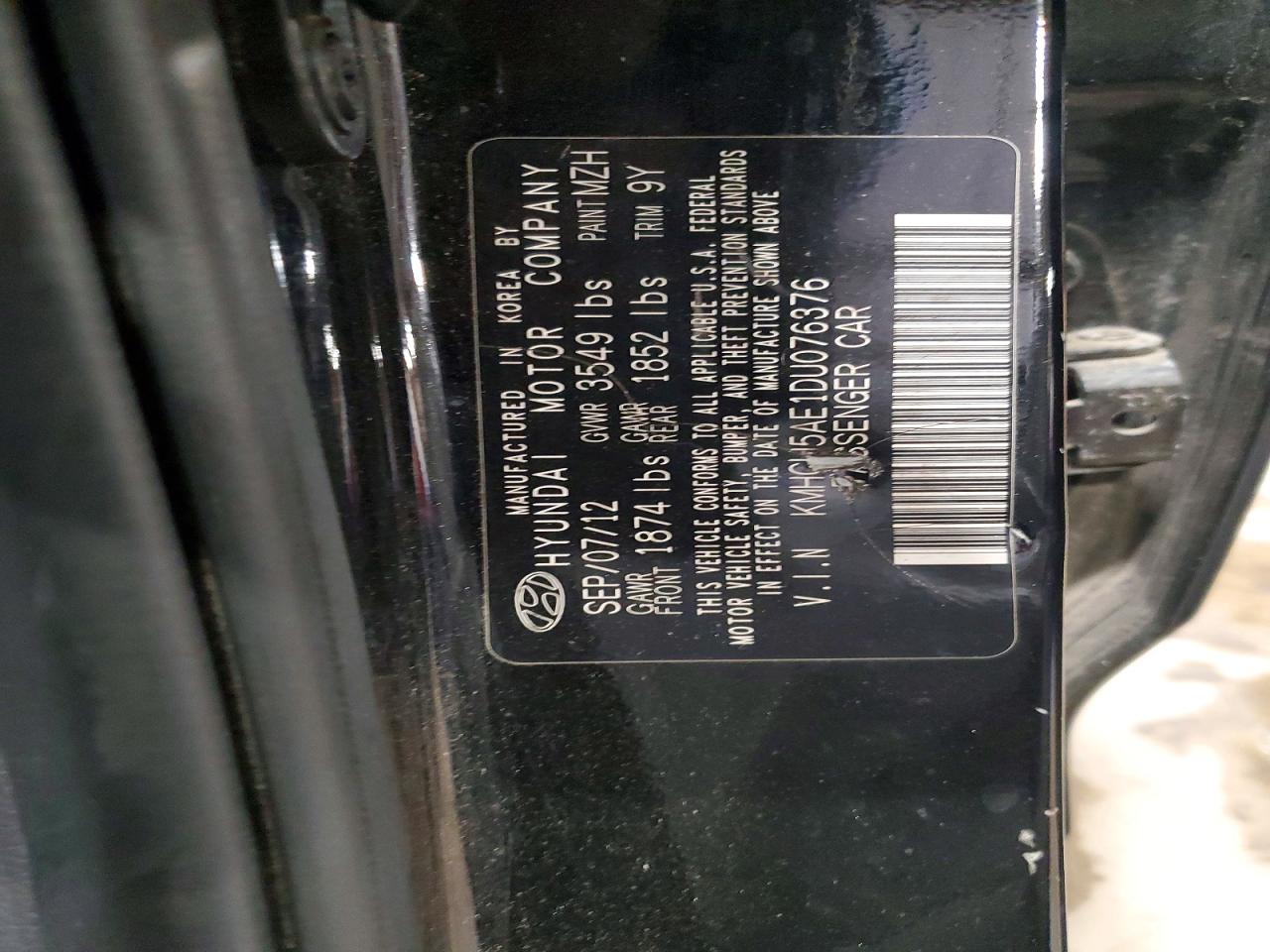 2013 Hyundai Accent Se Black vin: KMHCU5AE1DU076376