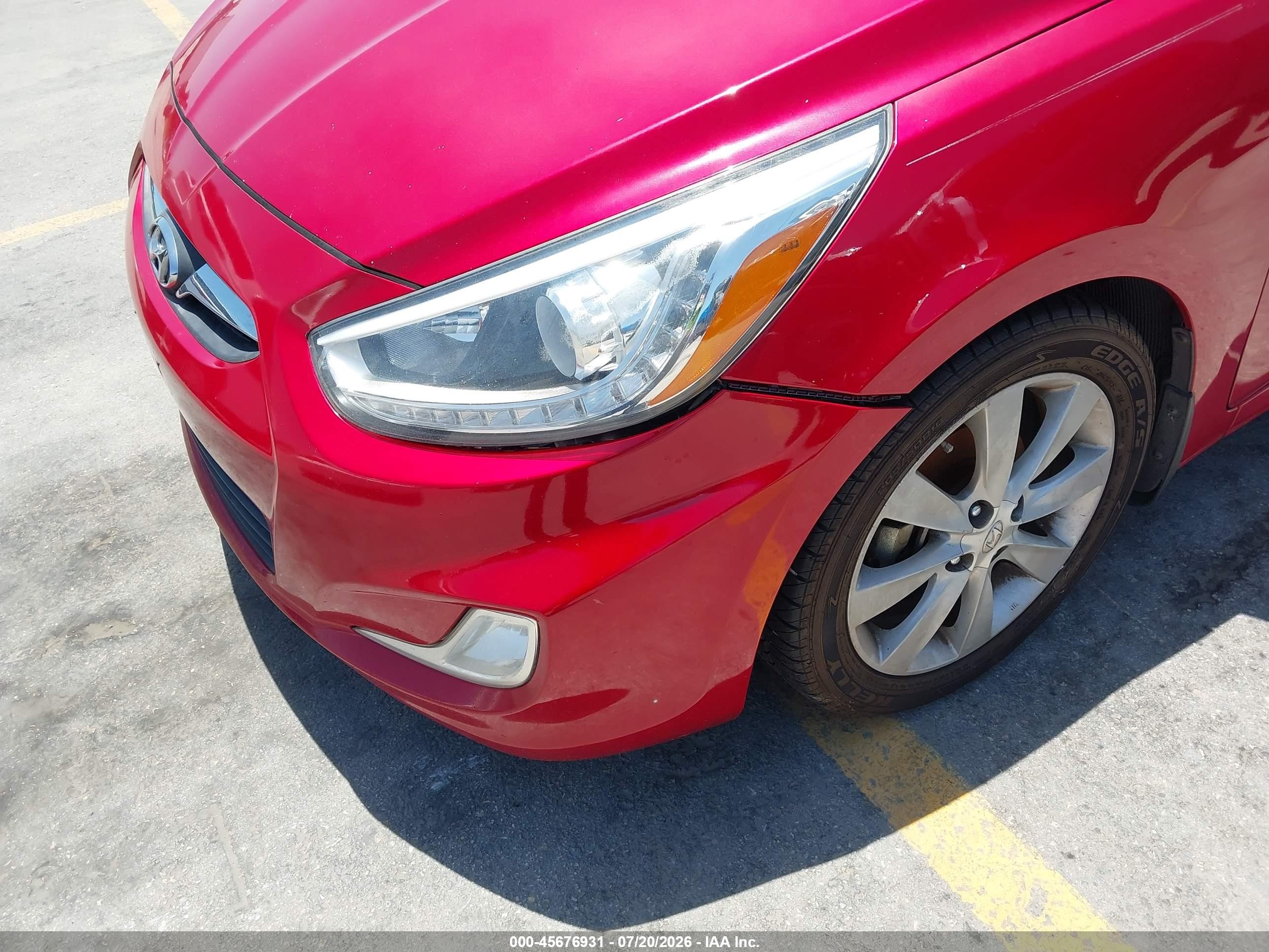 2014 Hyundai Accent Se Red vin: KMHCU5AE1EU153037