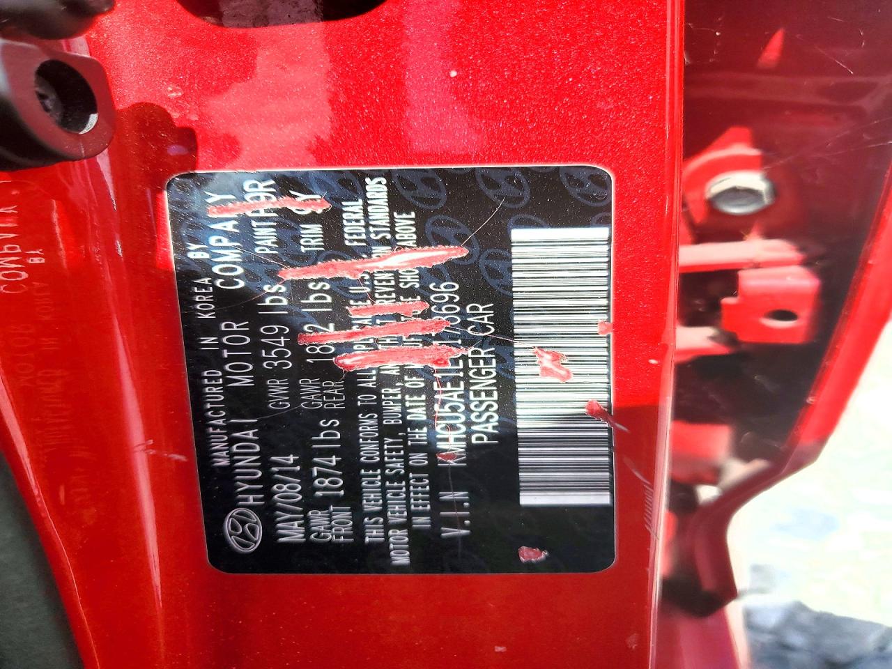 2014 Hyundai Accent Se Red vin: KMHCU5AE1EU178696