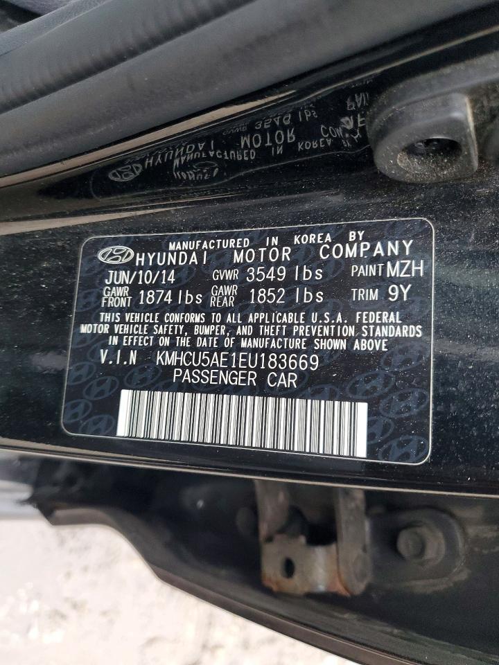 2014 Hyundai Accent Se Черный vin: KMHCU5AE1EU183669