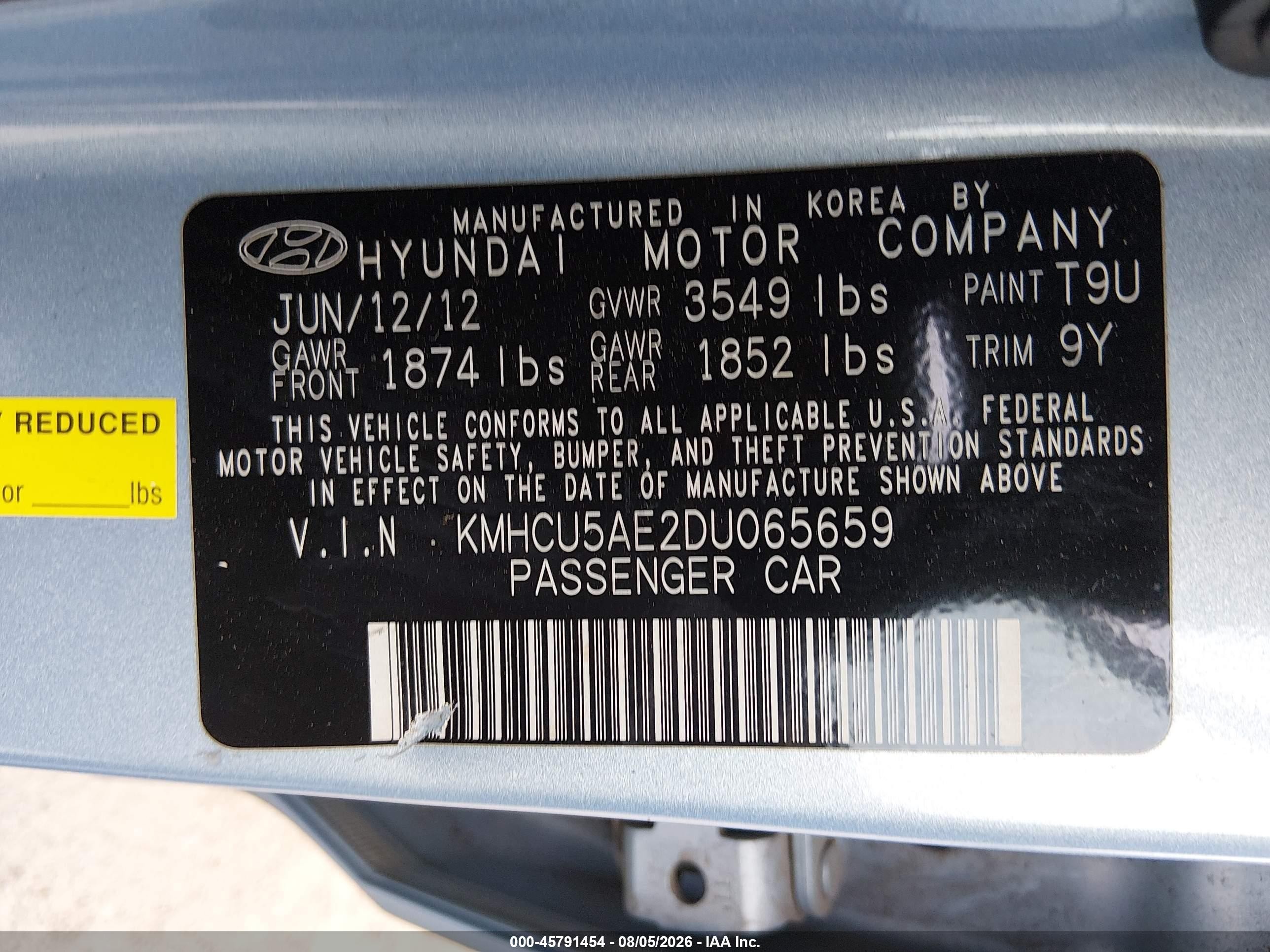 2013 Hyundai Accent Se Синий vin: KMHCU5AE2DU065659