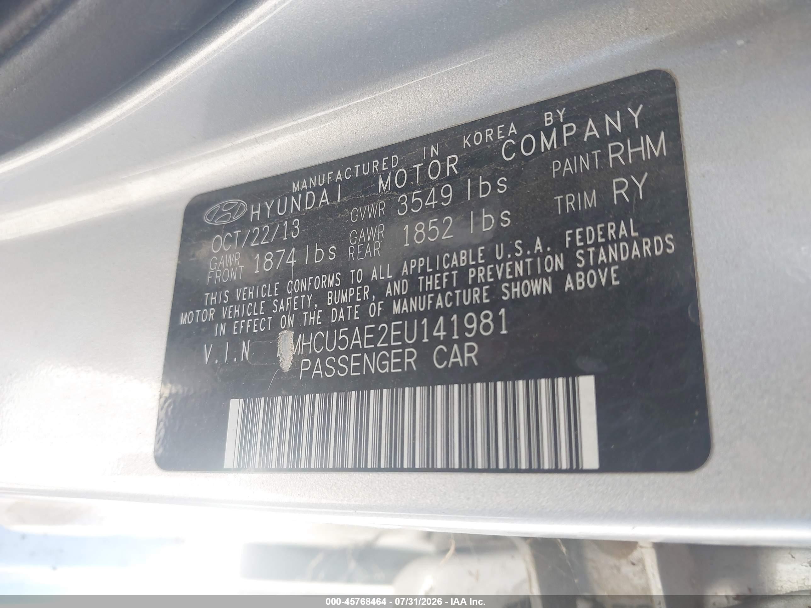 2014 Hyundai Accent Se Silver vin: KMHCU5AE2EU141981
