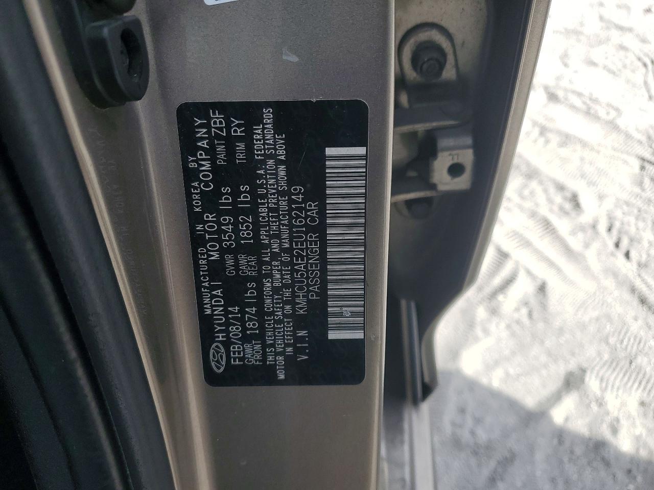 2014 Hyundai Accent Se Gray vin: KMHCU5AE2EU162149