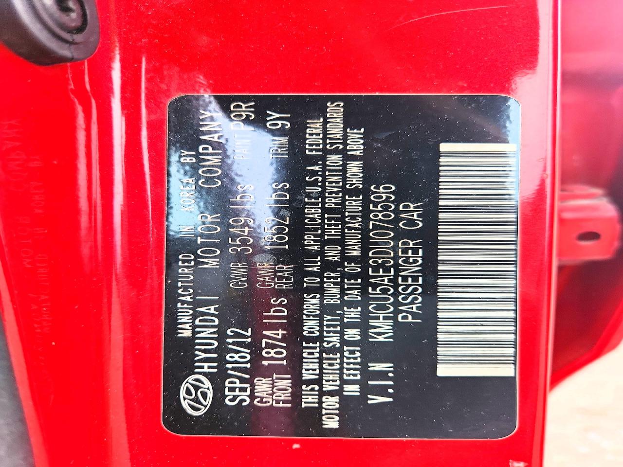2013 Hyundai Accent Se Red vin: KMHCU5AE3DU078596