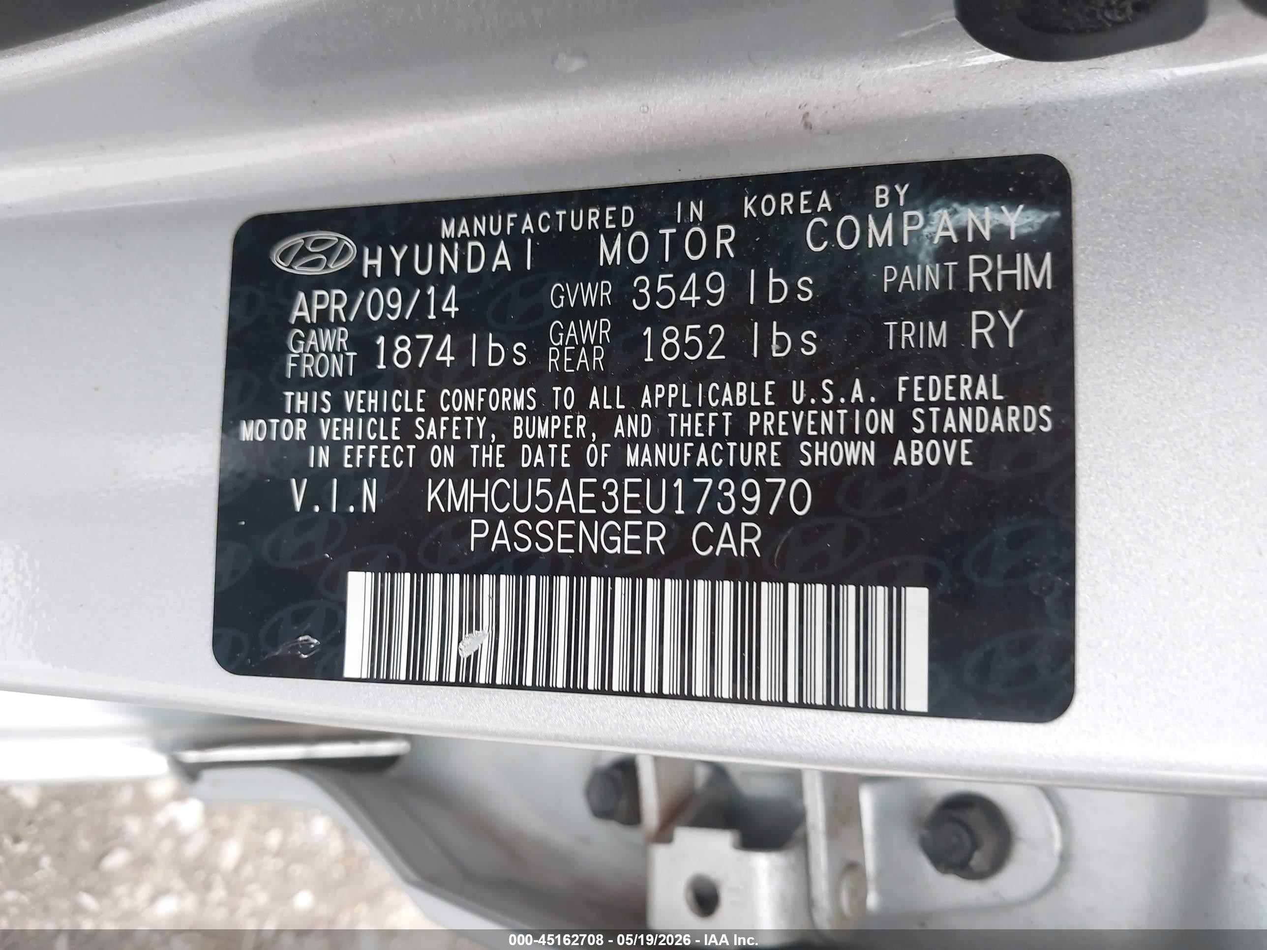 2014 Hyundai Accent Se Silver vin: KMHCU5AE3EU173970