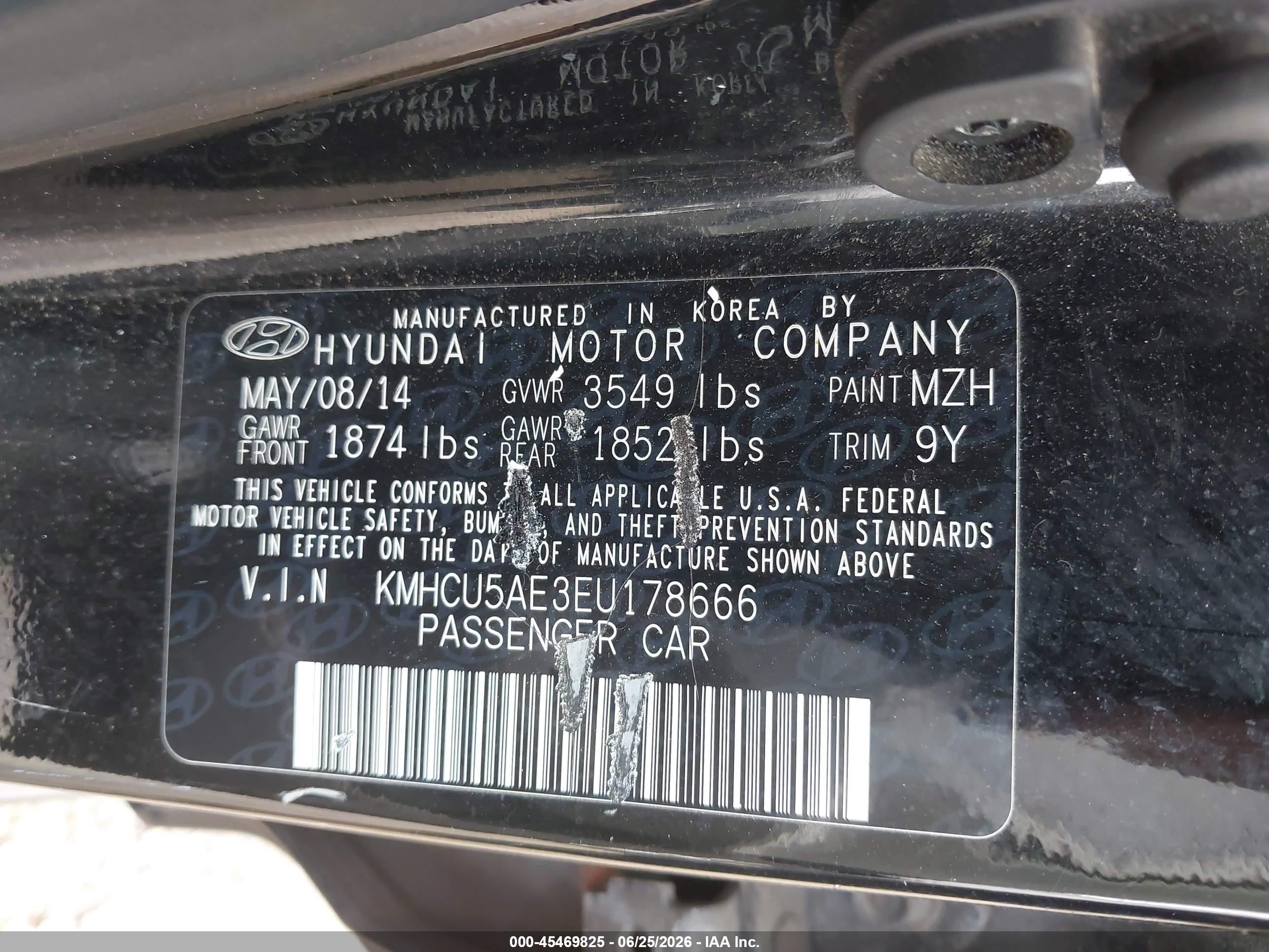2014 Hyundai Accent Se Black vin: KMHCU5AE3EU178666