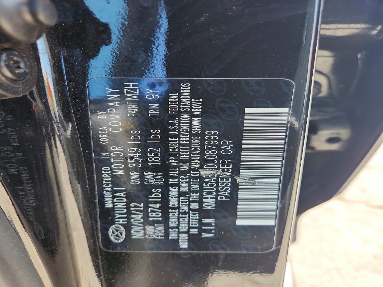 2013 Hyundai Accent Se Черный vin: KMHCU5AE4DU087999
