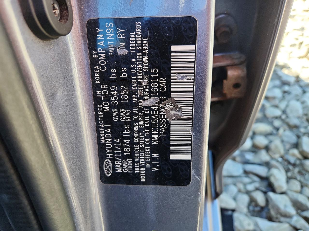 2014 Hyundai Accent Se Gray vin: KMHCU5AE4EU168115