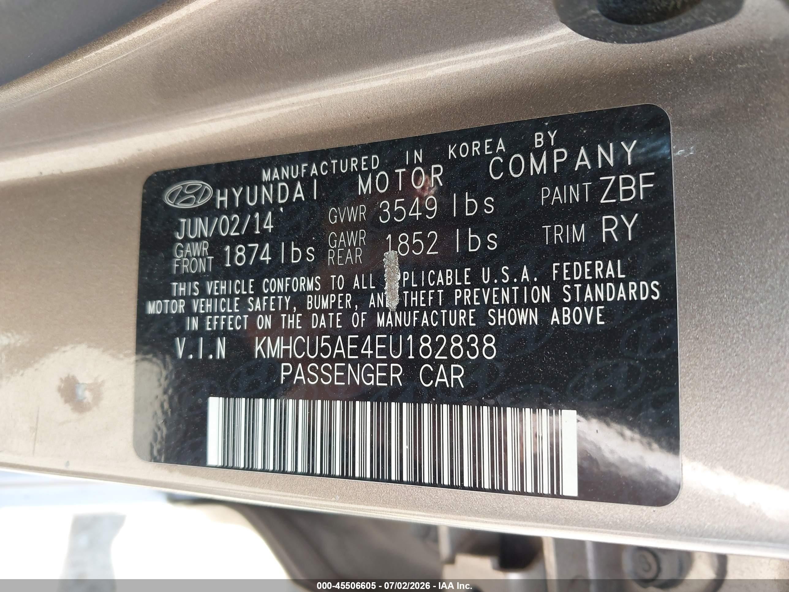 2014 Hyundai Accent Se Gray vin: KMHCU5AE4EU182838