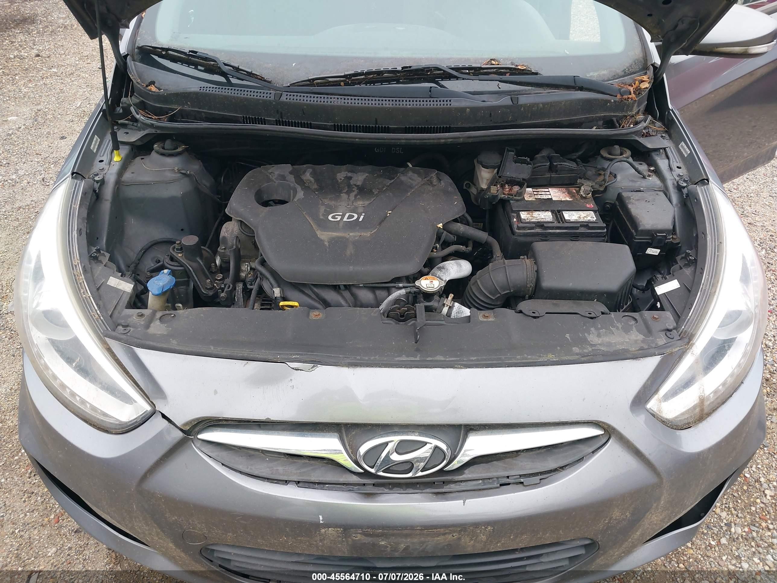 2014 Hyundai Accent Se Gray vin: KMHCU5AE4EU188879
