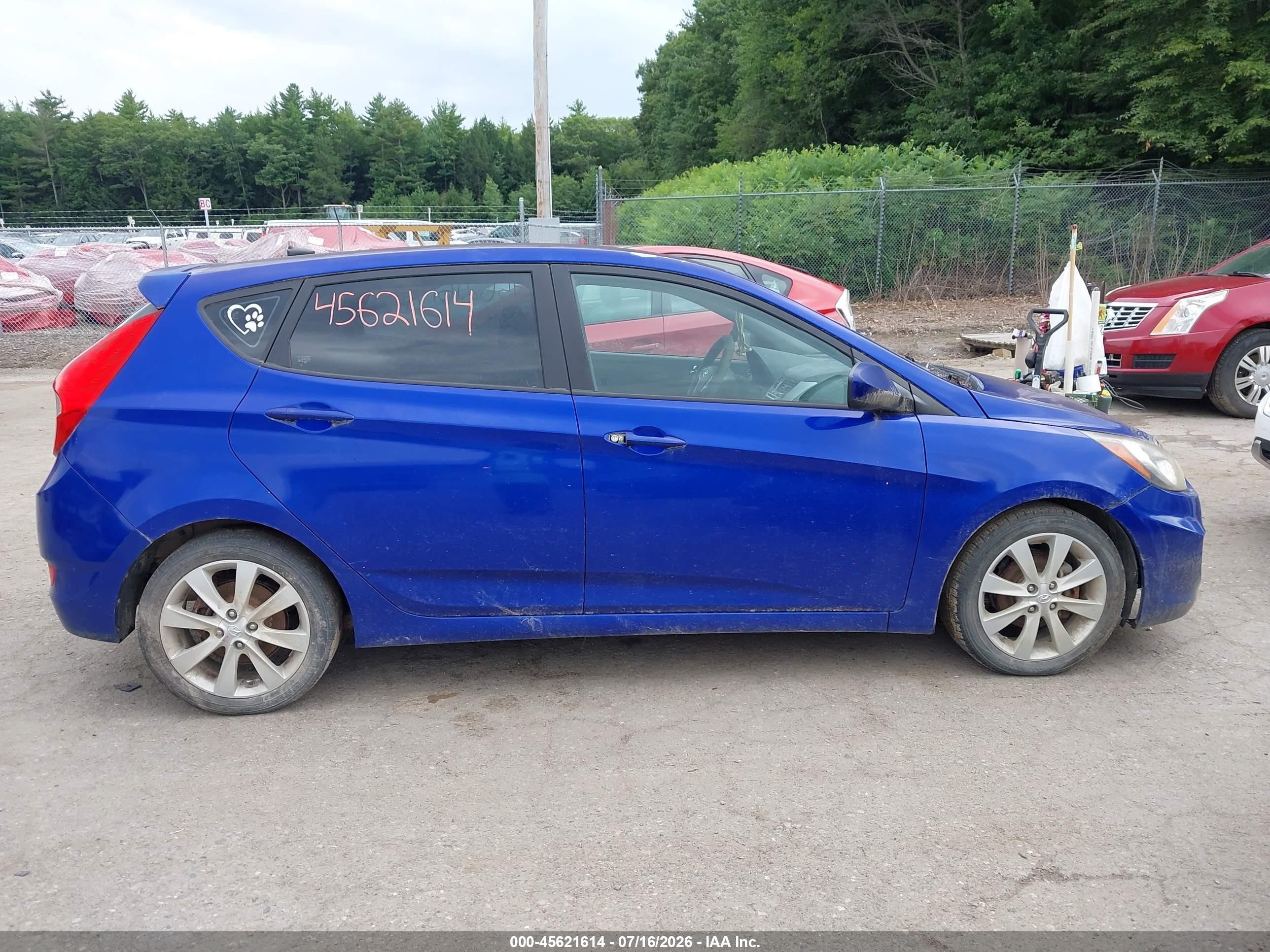 2012 Hyundai Accent Se Синий vin: KMHCU5AE5CU027244