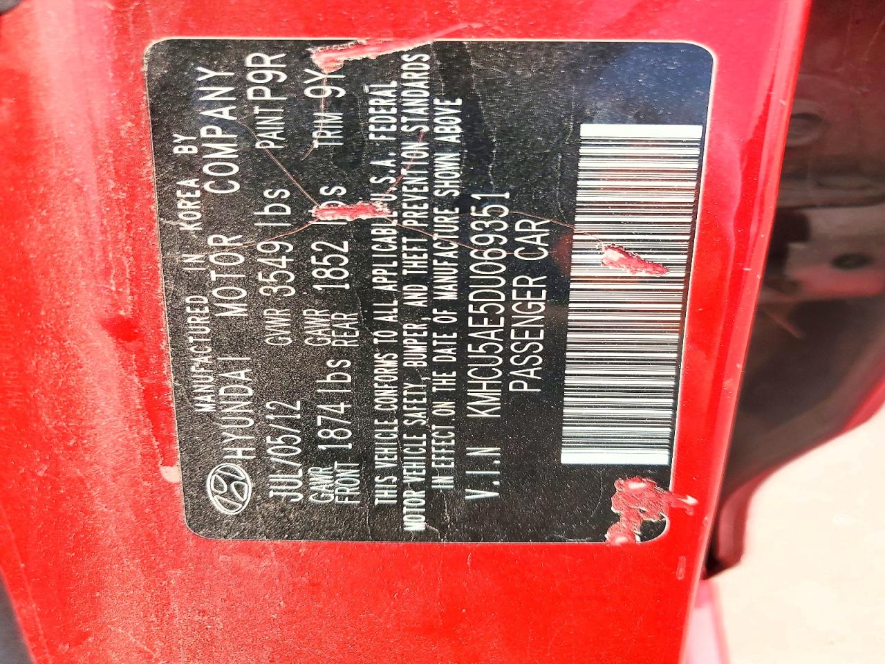 2013 Hyundai Accent Se Red vin: KMHCU5AE5DU069351
