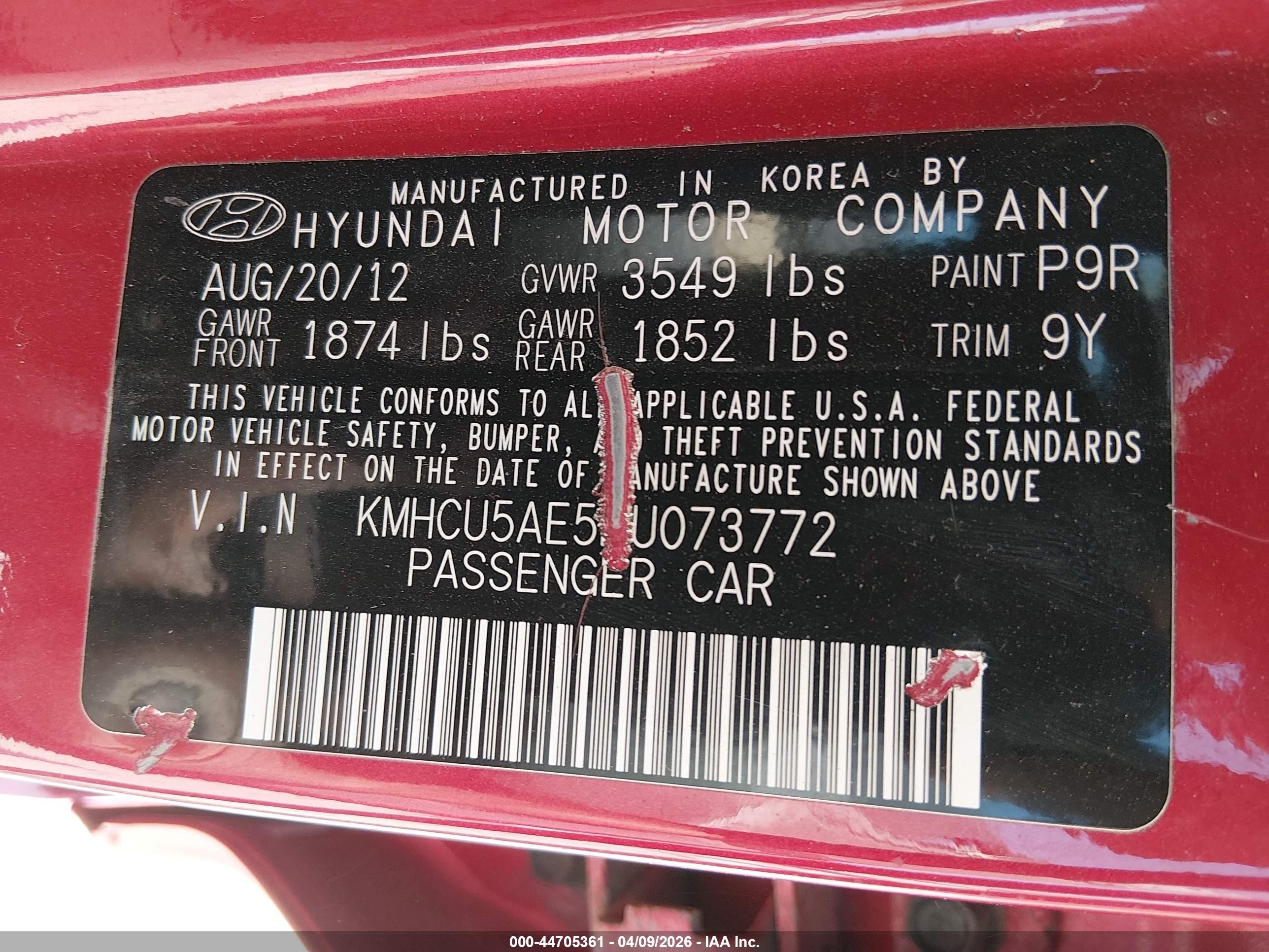 2013 Hyundai Accent Se Red vin: KMHCU5AE5DU073772