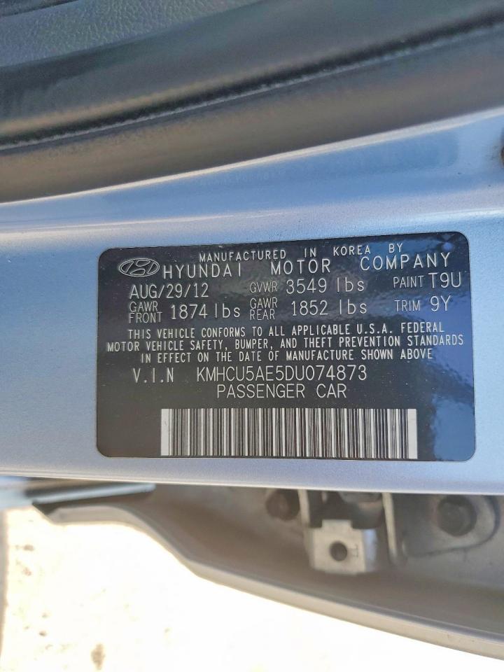 2013 Hyundai Accent Se Blue vin: KMHCU5AE5DU074873