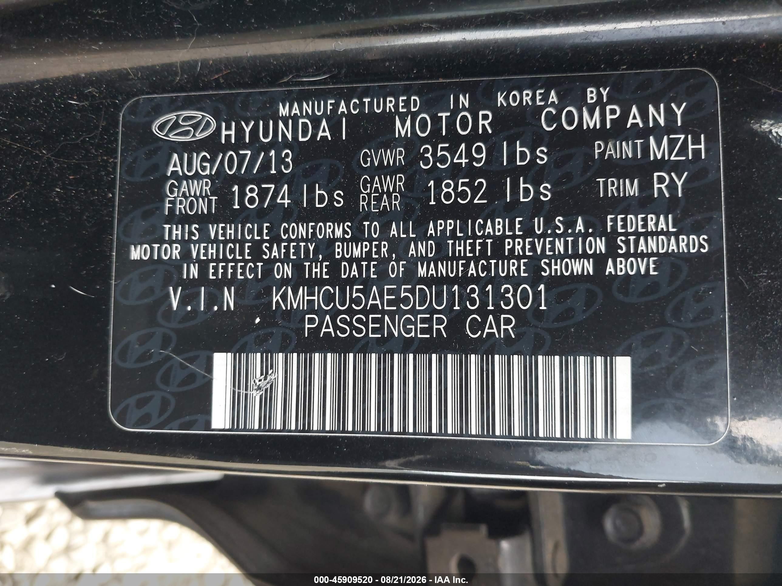 2013 Hyundai Accent Se Black vin: KMHCU5AE5DU131301