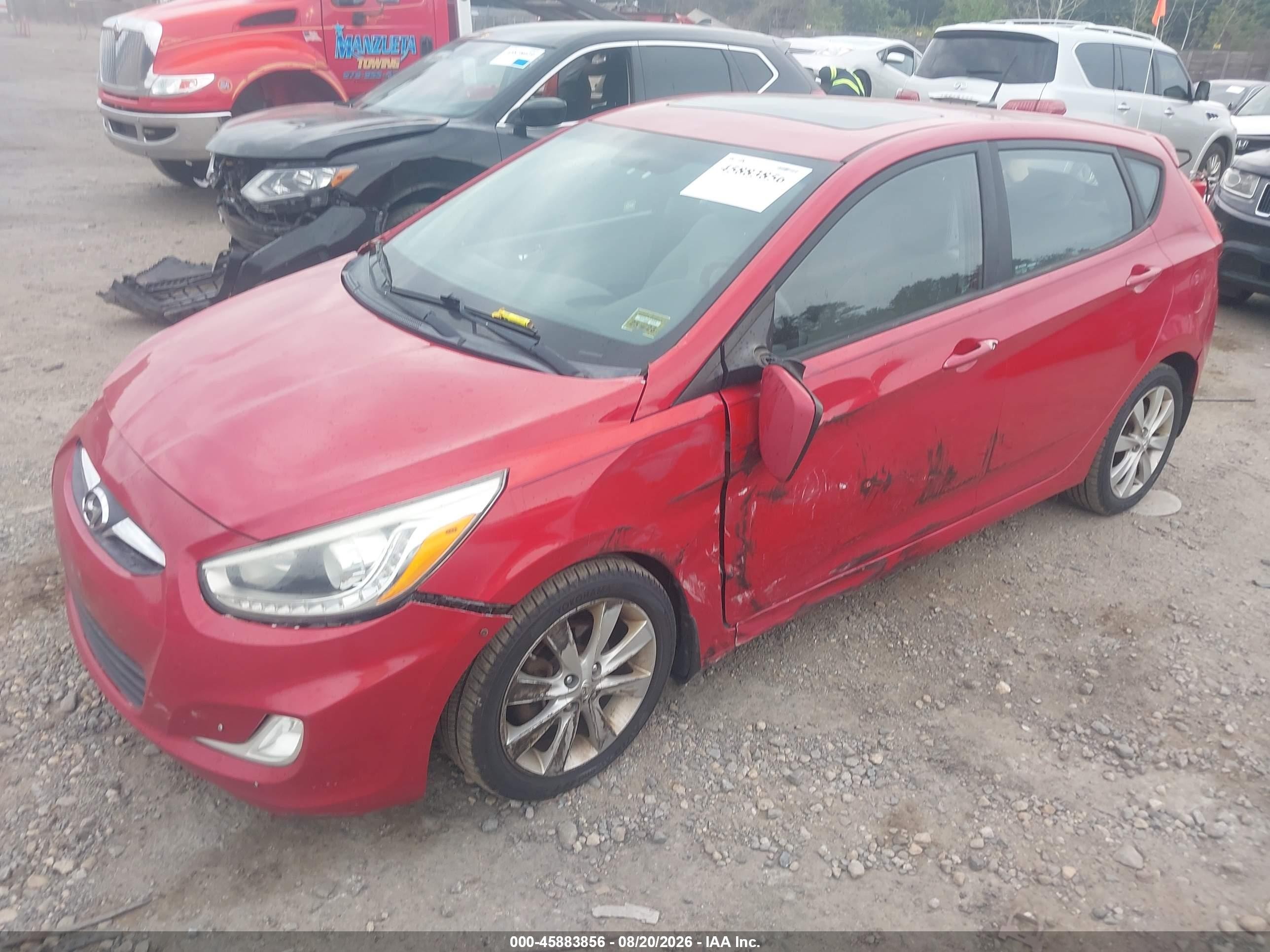 2014 Hyundai Accent Se Red vin: KMHCU5AE5EU153042