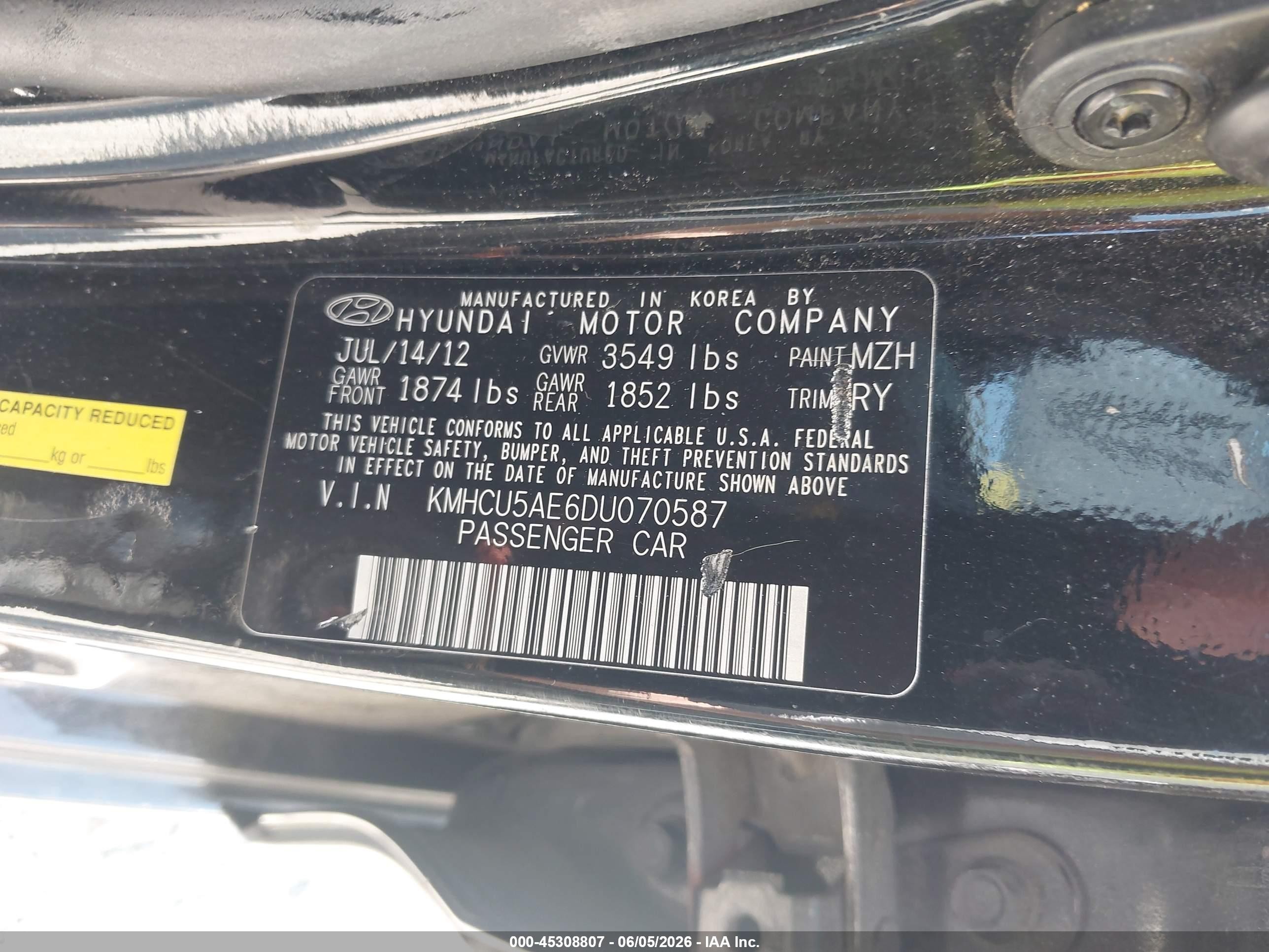 2013 Hyundai Accent Se Черный vin: KMHCU5AE6DU070587