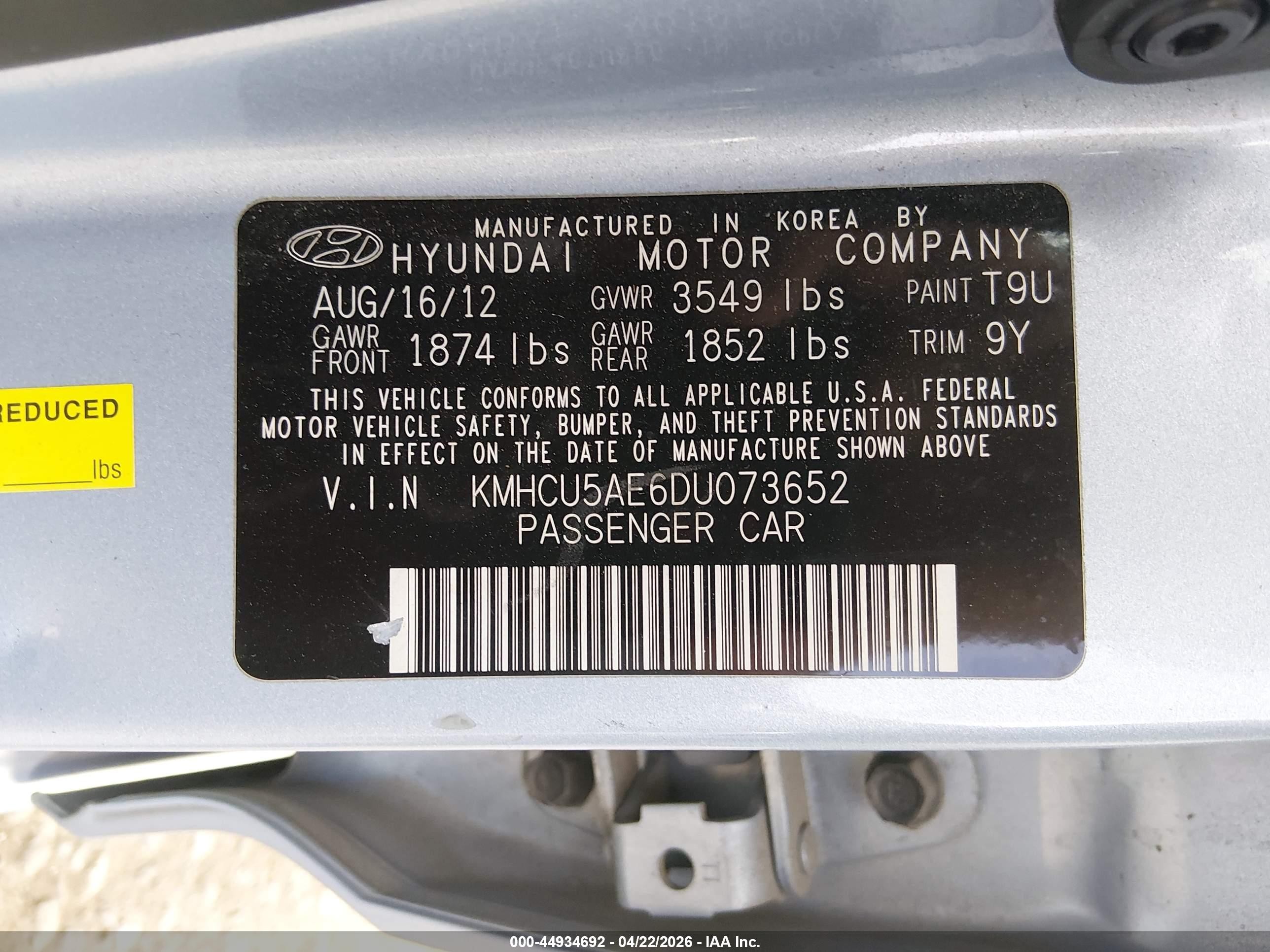 2013 Hyundai Accent Se Blue vin: KMHCU5AE6DU073652