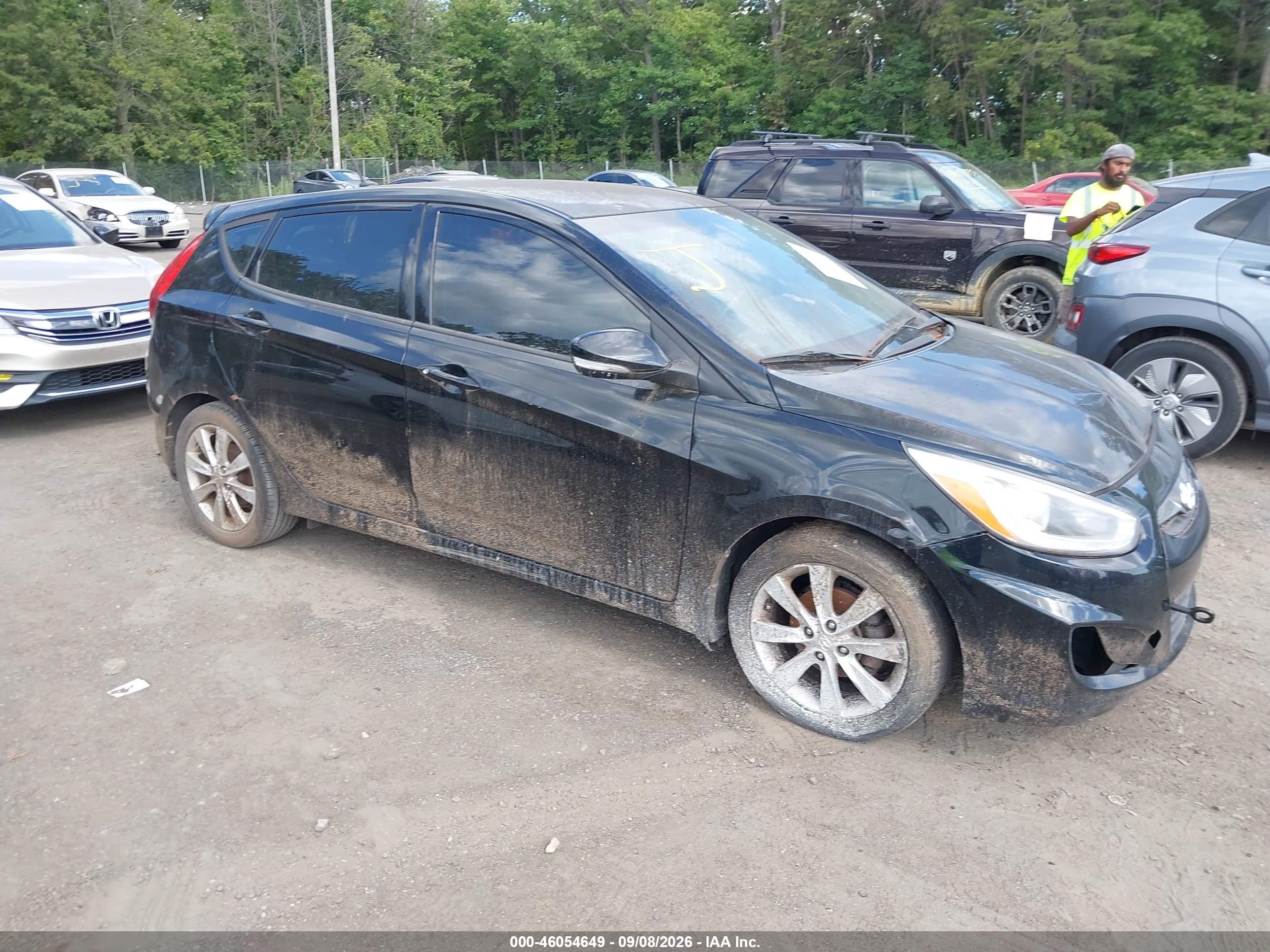 2014 Hyundai Accent Se Черный vin: KMHCU5AE6EU145905