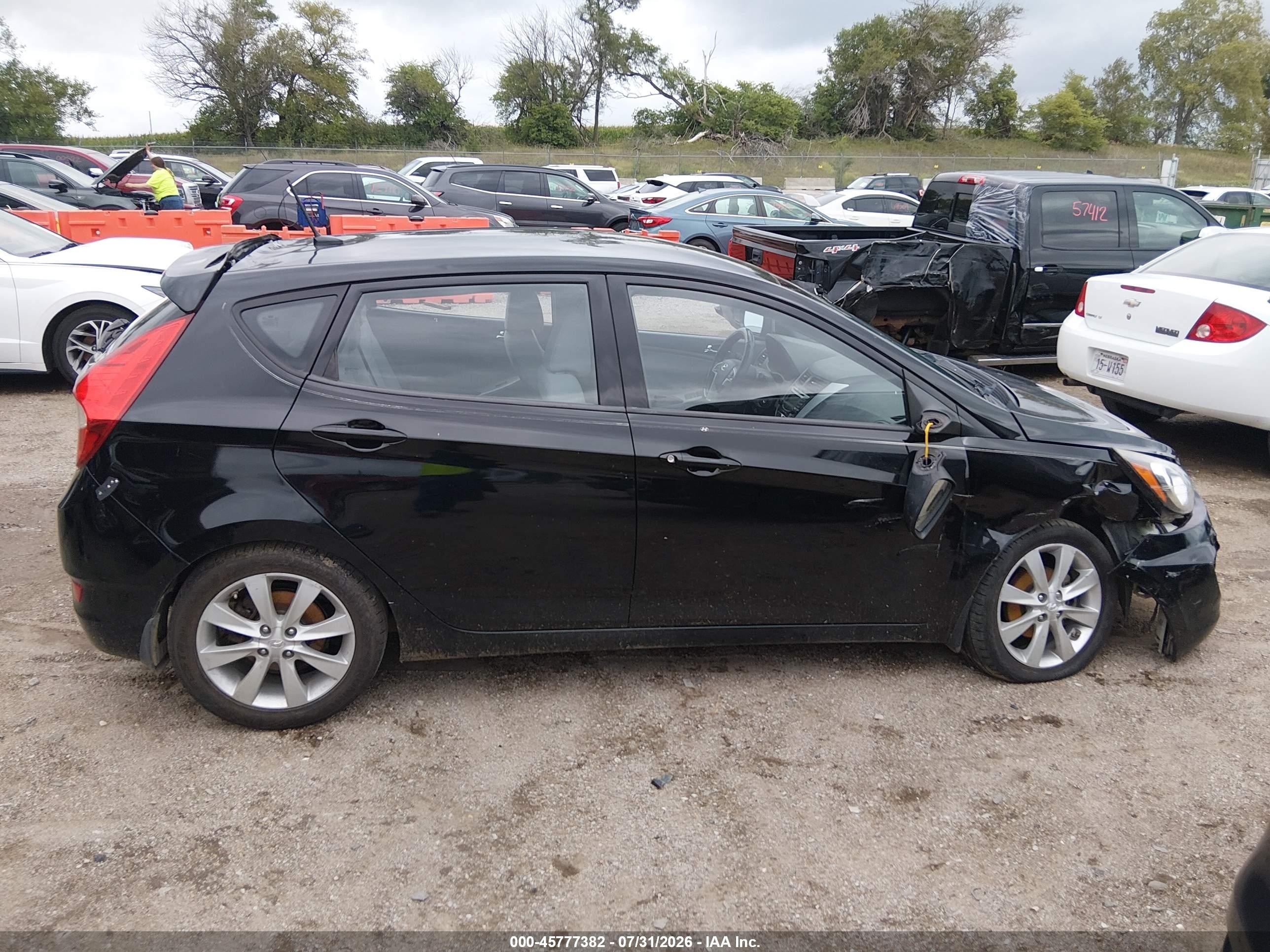 2012 Hyundai Accent Se Black vin: KMHCU5AE7CU017508