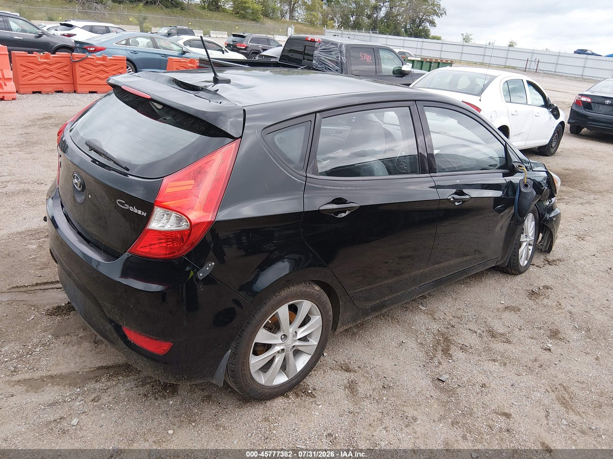 2012 Hyundai Accent Se Black vin: KMHCU5AE7CU017508