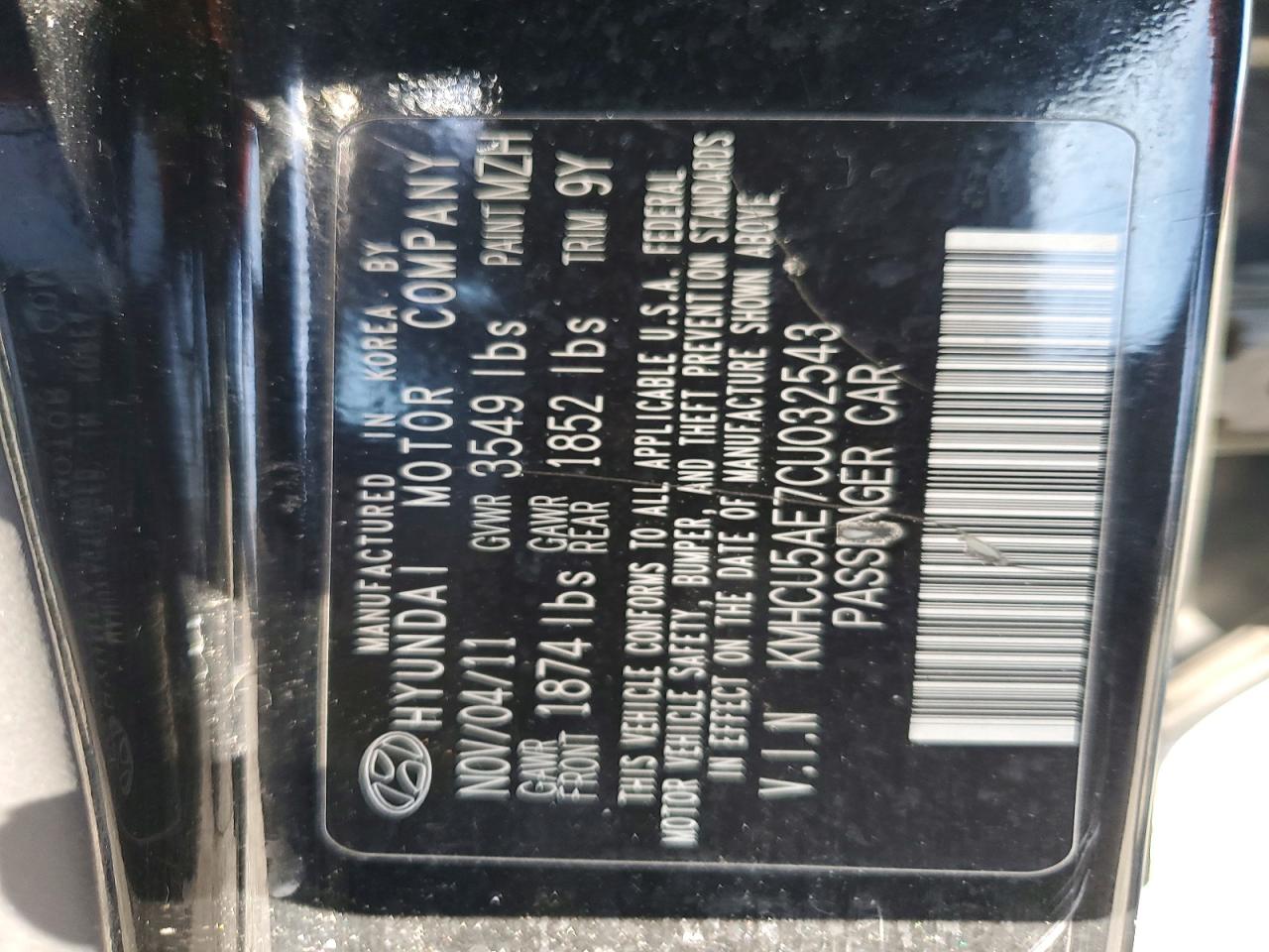 2012 Hyundai Accent Se Black vin: KMHCU5AE7CU032543