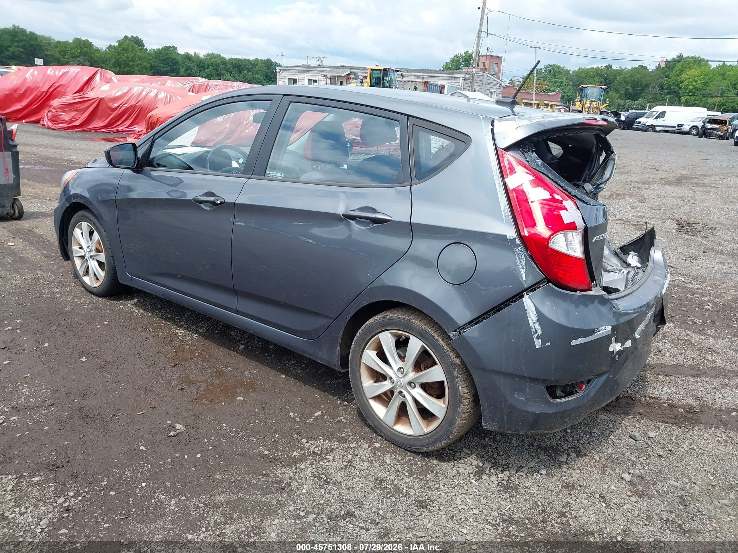 2012 Hyundai Accent Se Gray vin: KMHCU5AE7CU054932