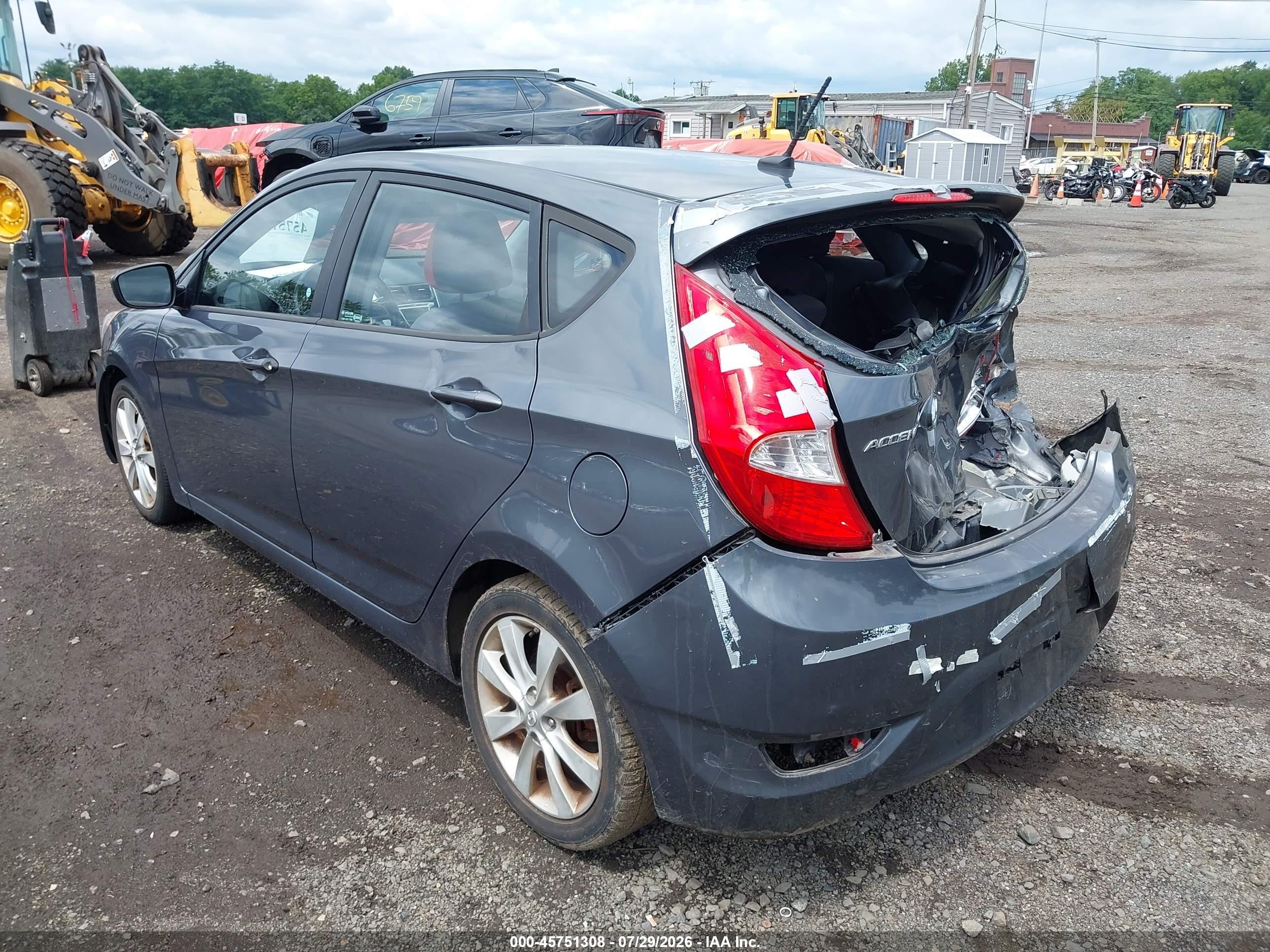 2012 Hyundai Accent Se Gray vin: KMHCU5AE7CU054932