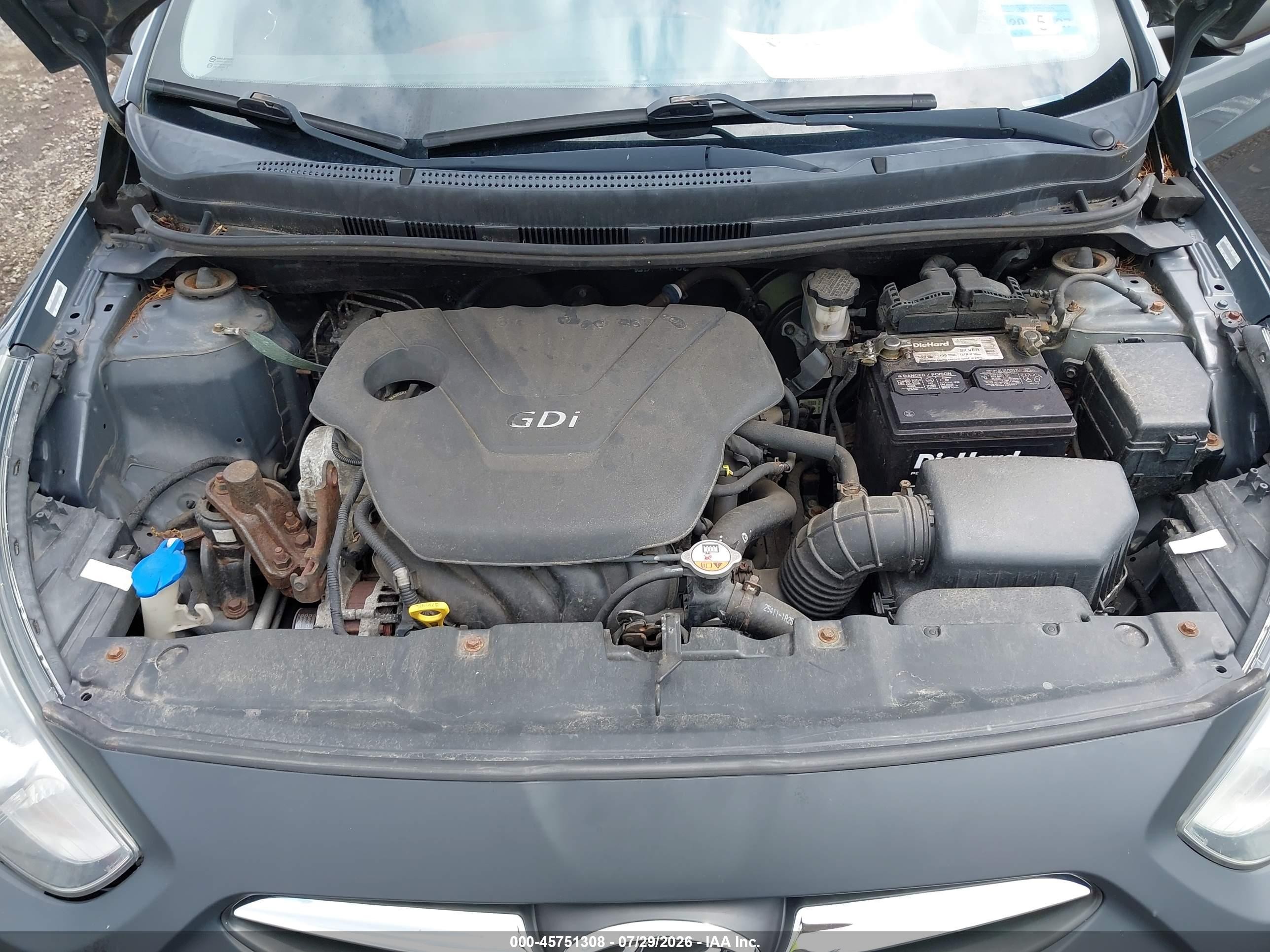 2012 Hyundai Accent Se Gray vin: KMHCU5AE7CU054932