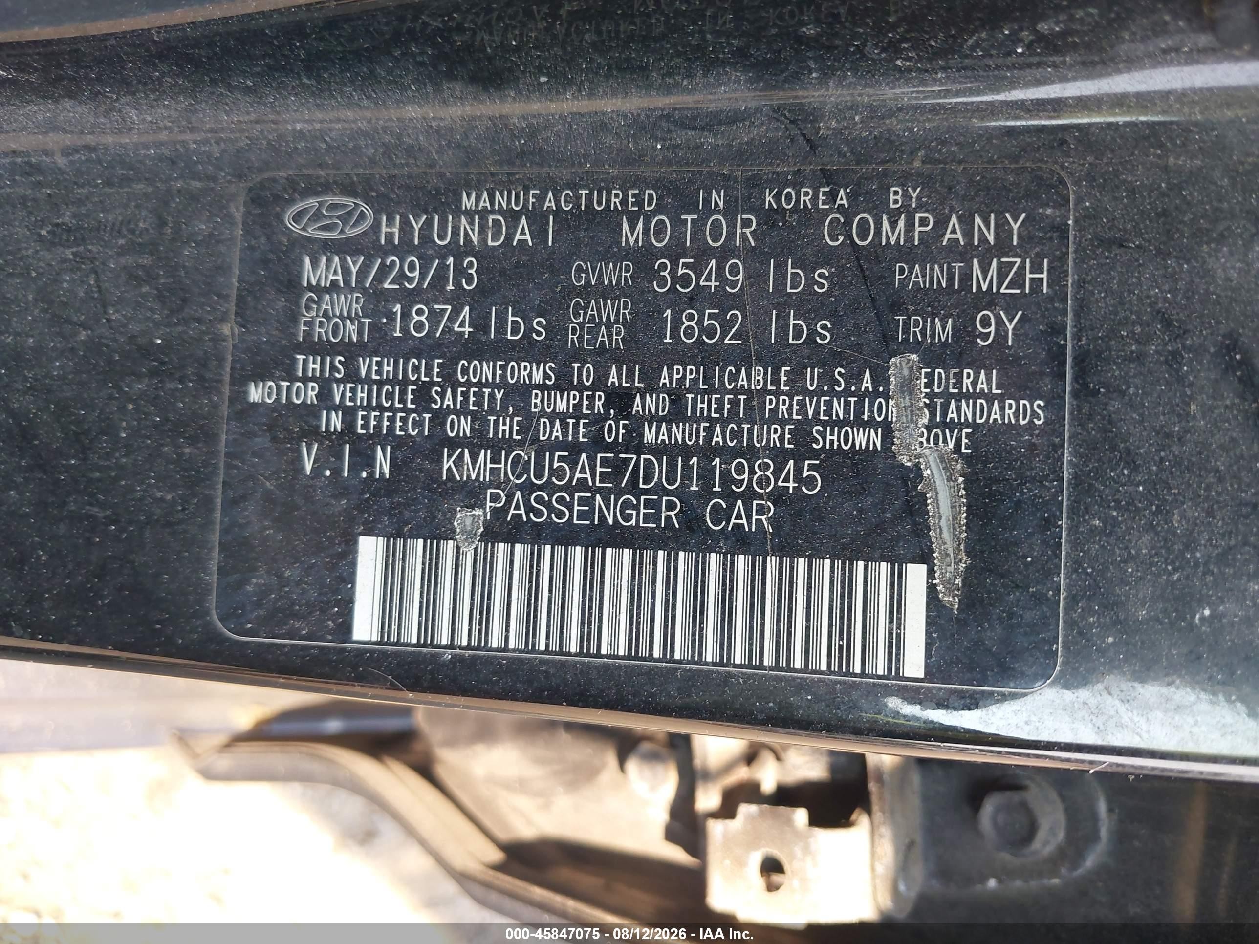 2013 Hyundai Accent Se Черный vin: KMHCU5AE7DU119845