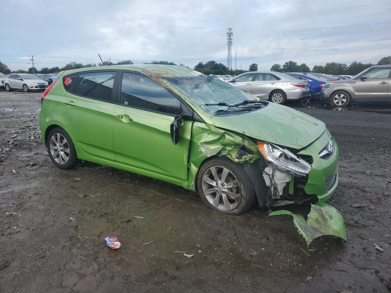 2014 Hyundai Accent Gls Green vin: KMHCU5AE7EU178251