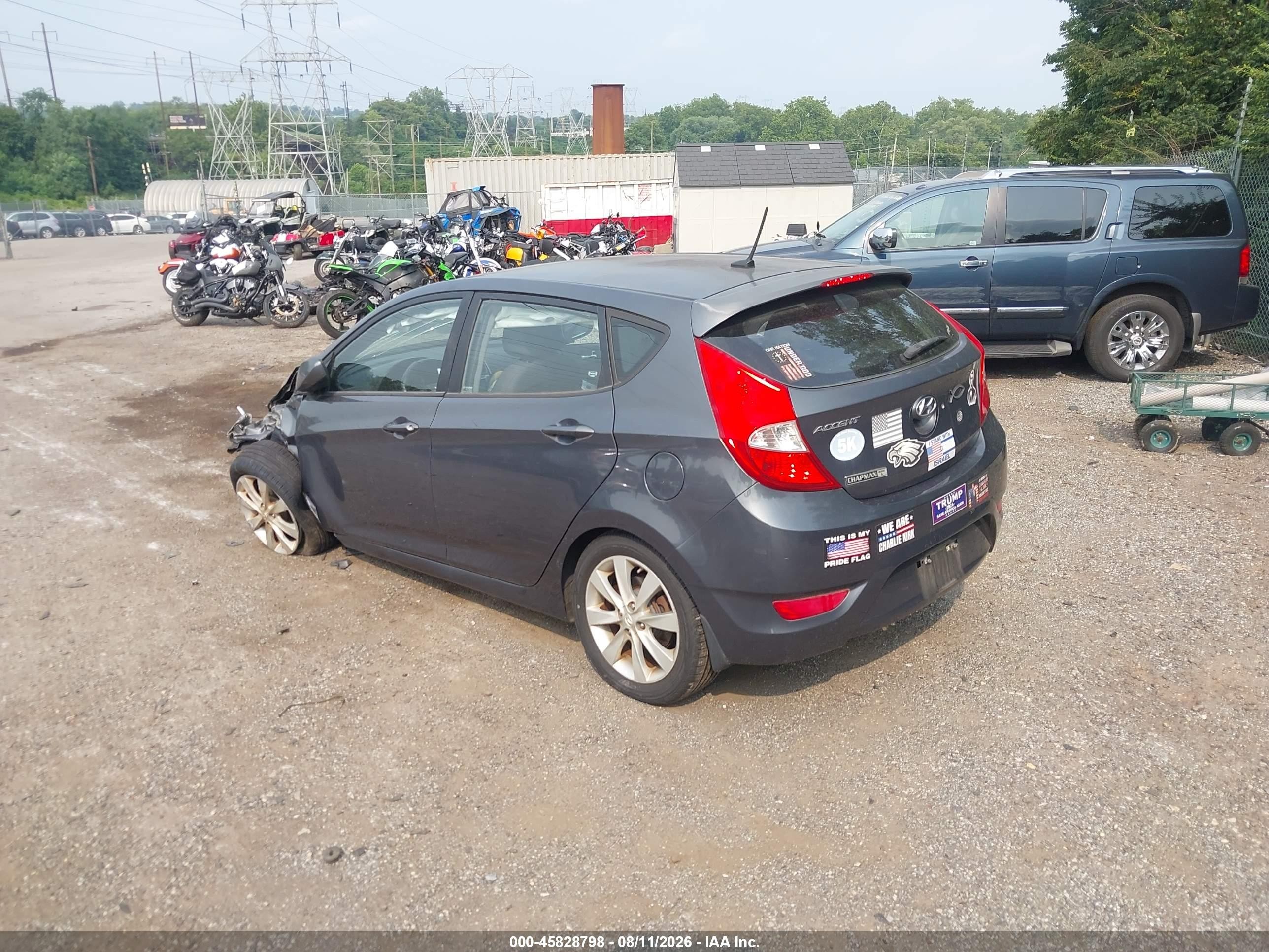 2012 Hyundai Accent Se Gray vin: KMHCU5AE8CU026198