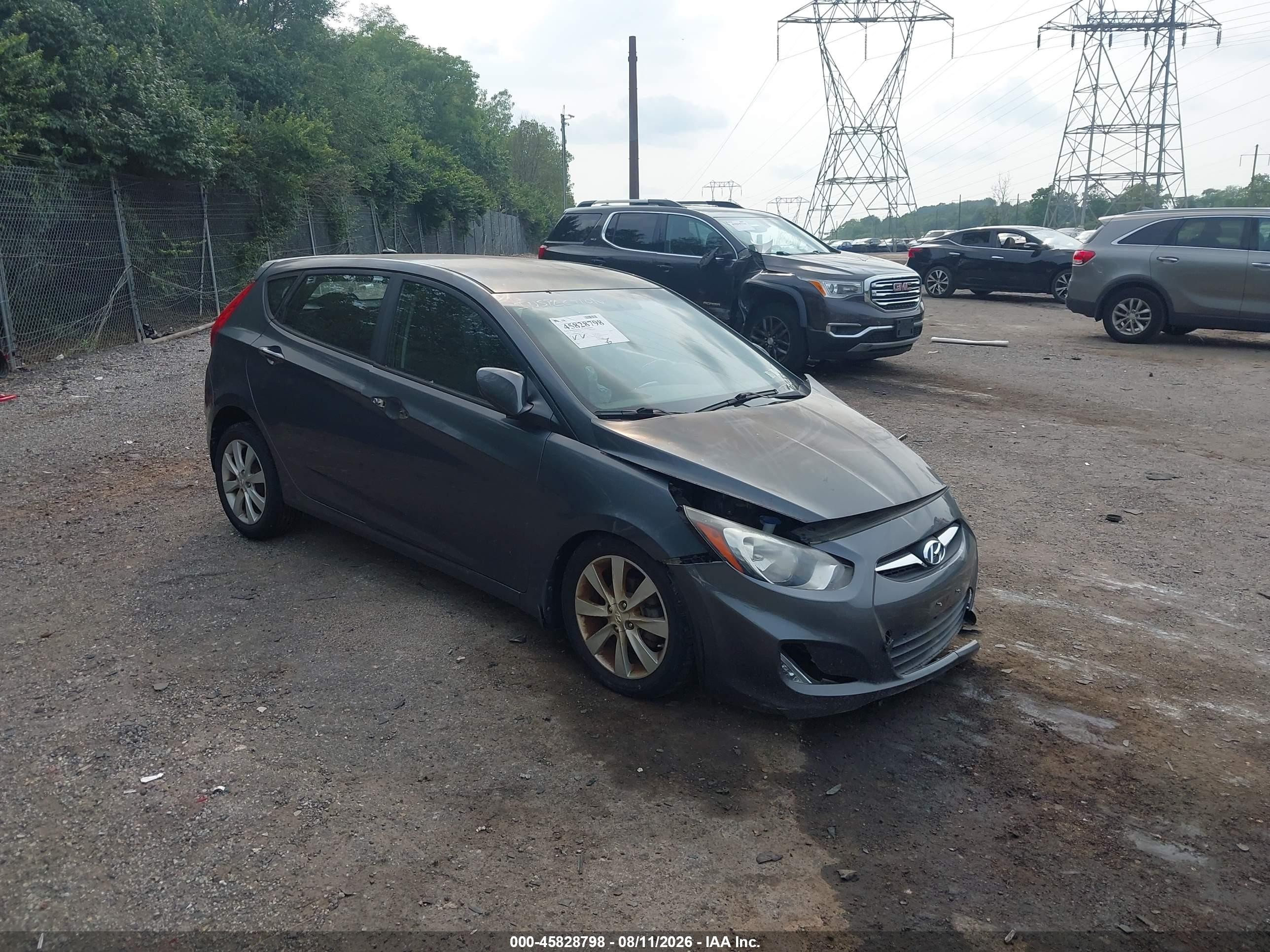 2012 Hyundai Accent Se Gray vin: KMHCU5AE8CU026198