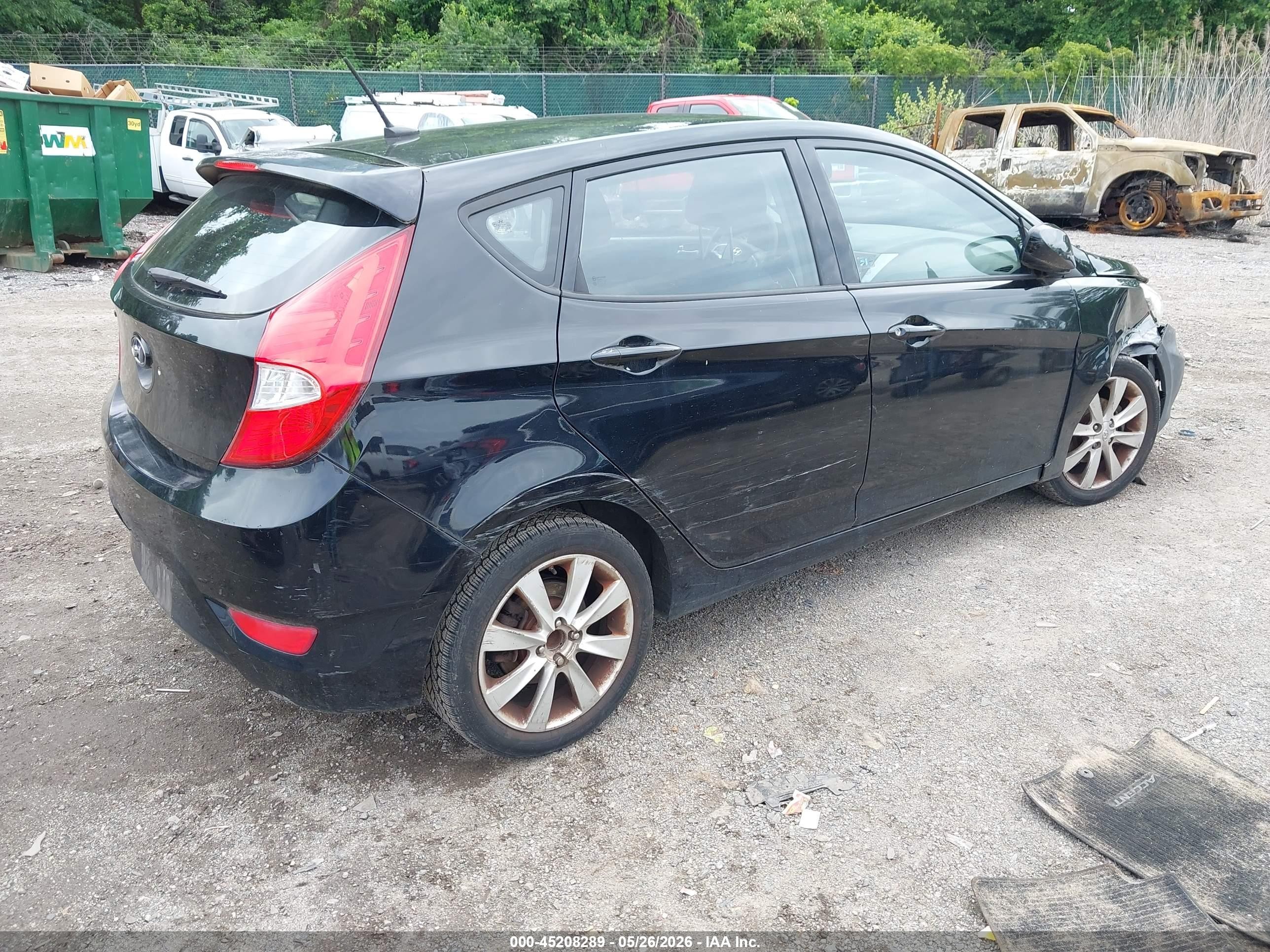 2012 Hyundai Accent Se Black vin: KMHCU5AE8CU039680