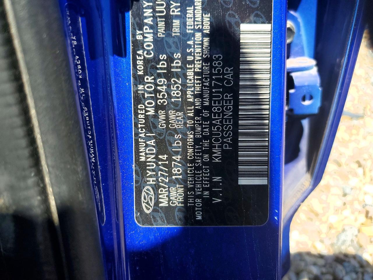 2014 Hyundai Accent Se Blue vin: KMHCU5AE8EU171583