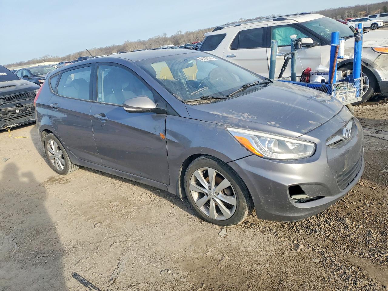 2014 Hyundai Accent Se Gray vin: KMHCU5AE8EU190070