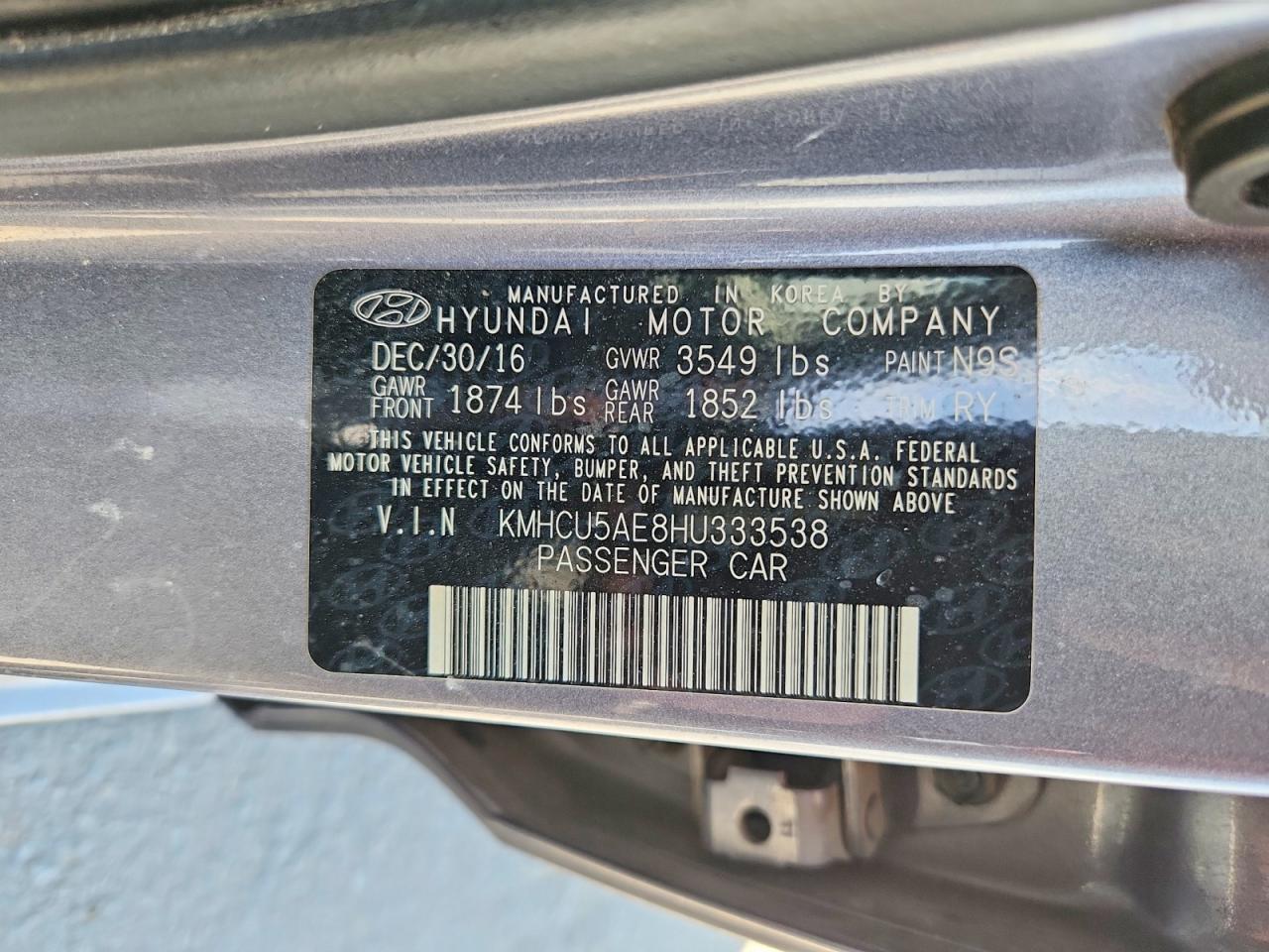 2017 Hyundai Accent Sport Gray vin: KMHCU5AE8HU333538