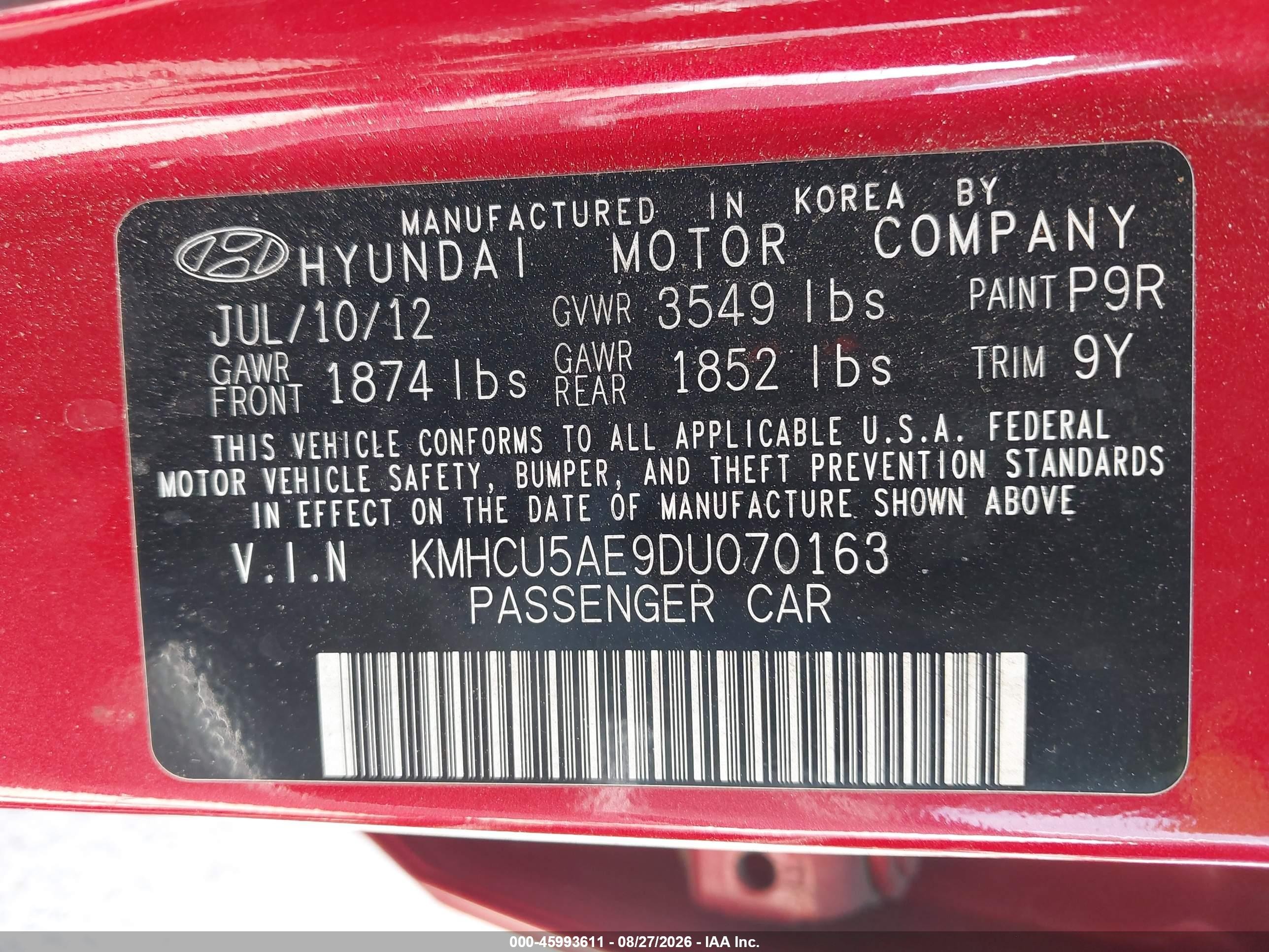 2013 Hyundai Accent Se Красный vin: KMHCU5AE9DU070163