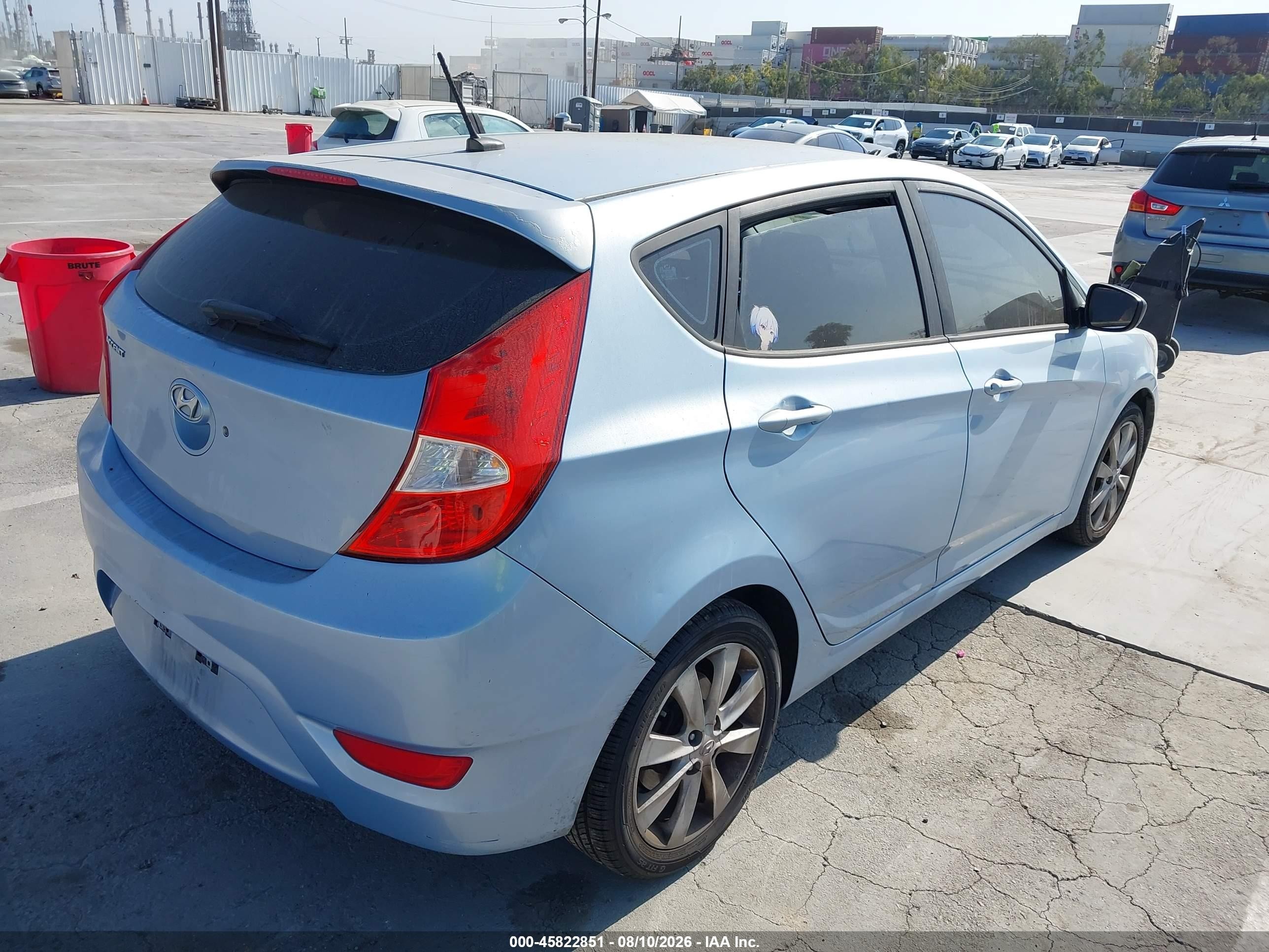 2013 Hyundai Accent Se Light Blue vin: KMHCU5AE9DU098495