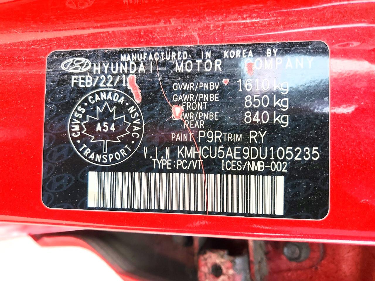 2013 Hyundai Accent Se Red vin: KMHCU5AE9DU105235
