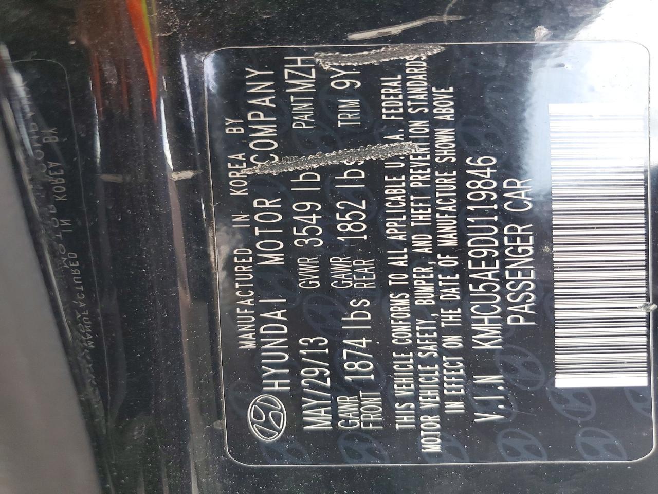 2013 Hyundai Accent Black vin: KMHCU5AE9DU119846